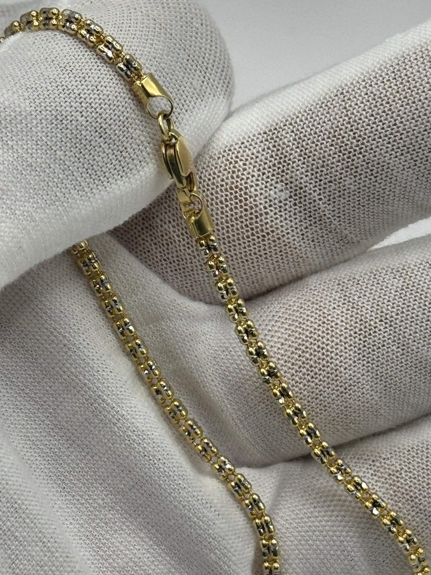 14k gold ice bracelet for women 8” long