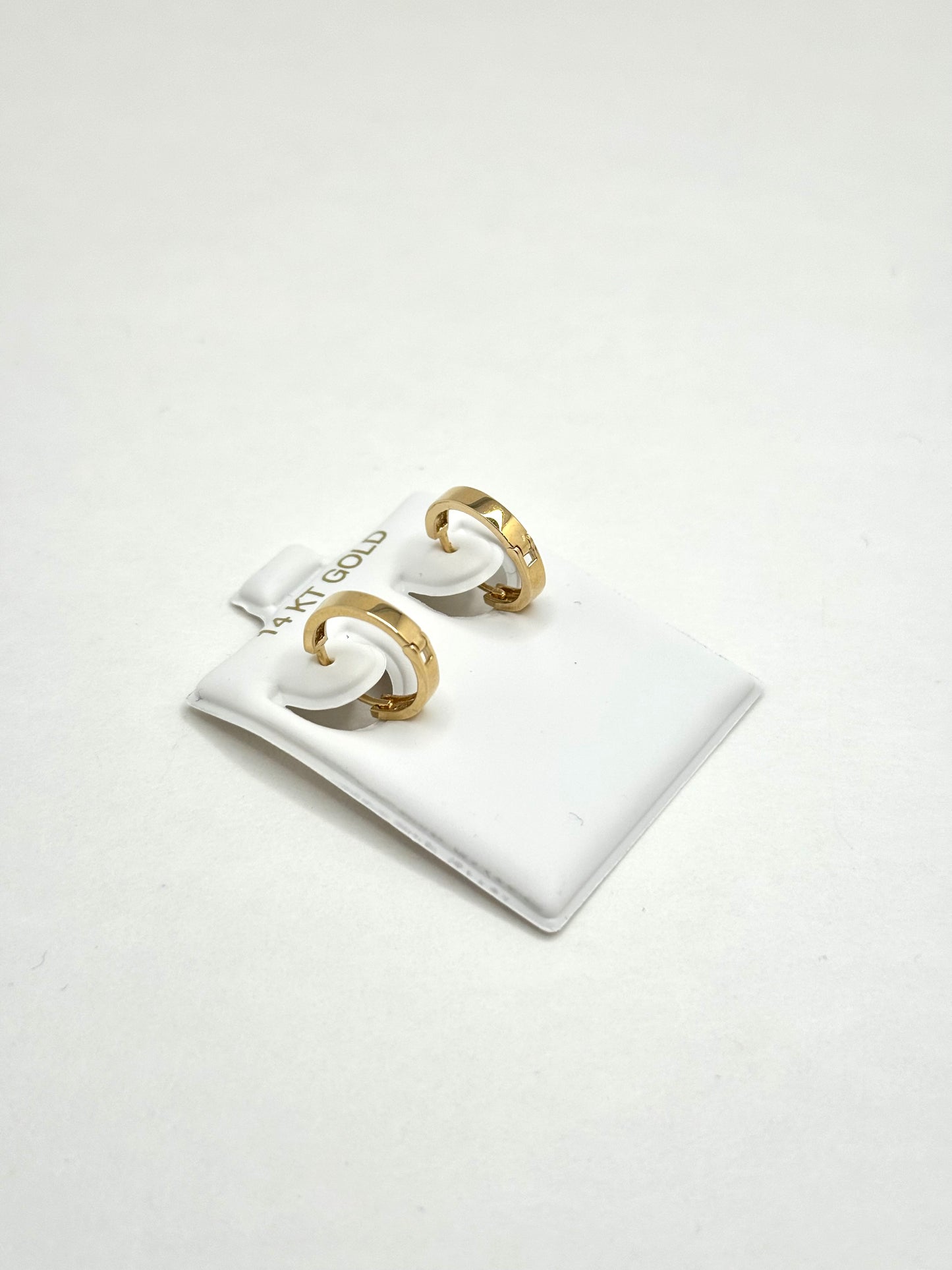 14k gold Huggie round earrings for women