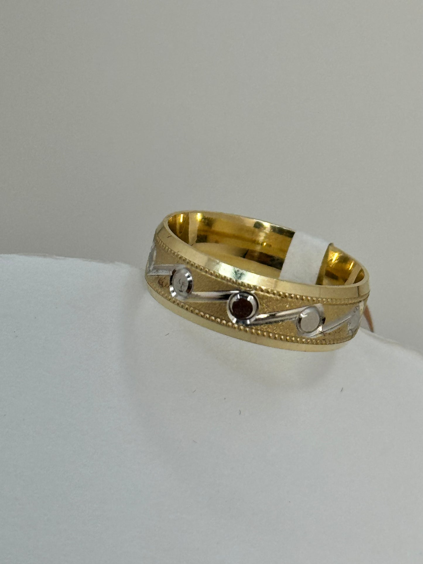 14k gold 2 tone wedding band