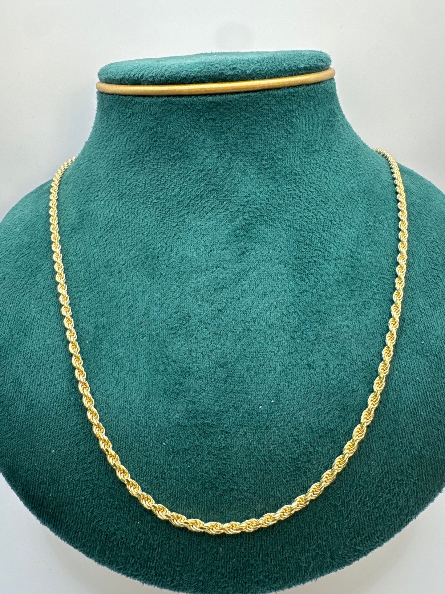 925 silver gold plated rope chain necklace unisex