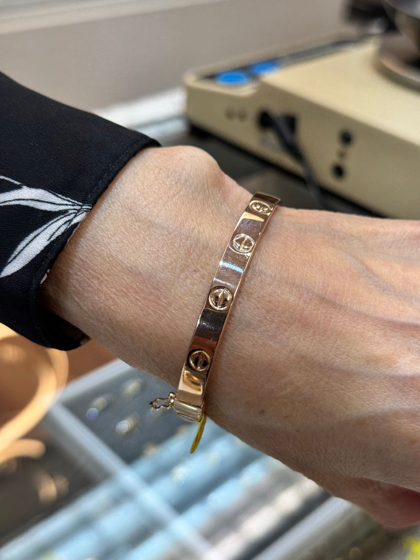 14K Gold Love Bangle Bracelet for women