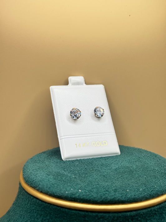 14K Yellow Gold 7mm Stud Earrings for Men