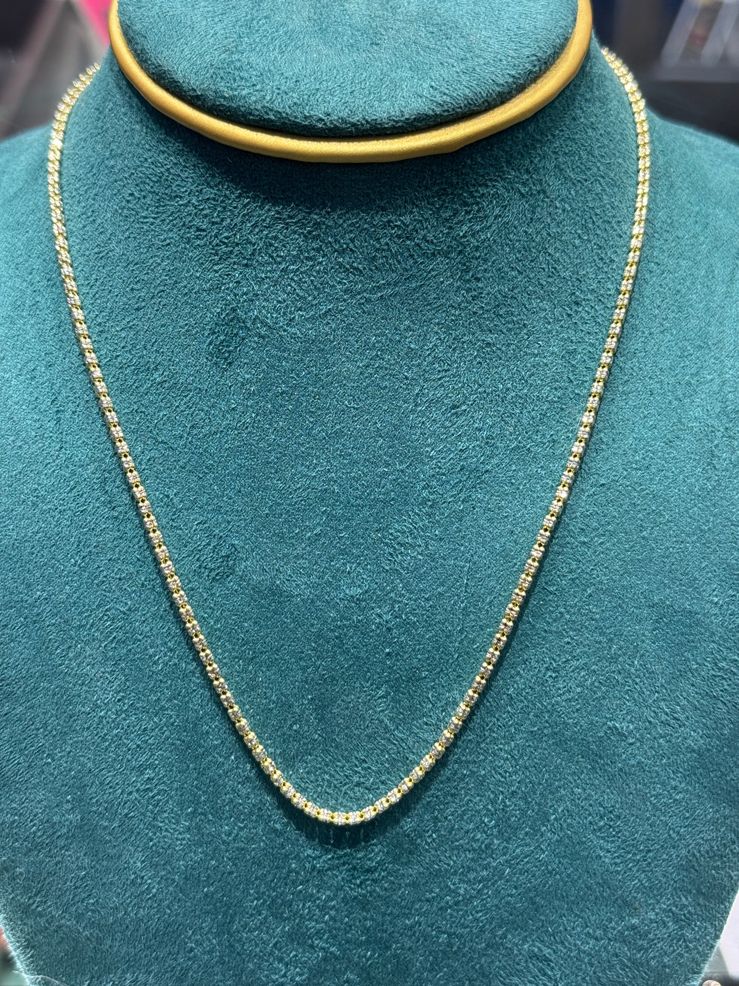 14K Gold Ice Chain – 2.3mm 18” inch necklace women