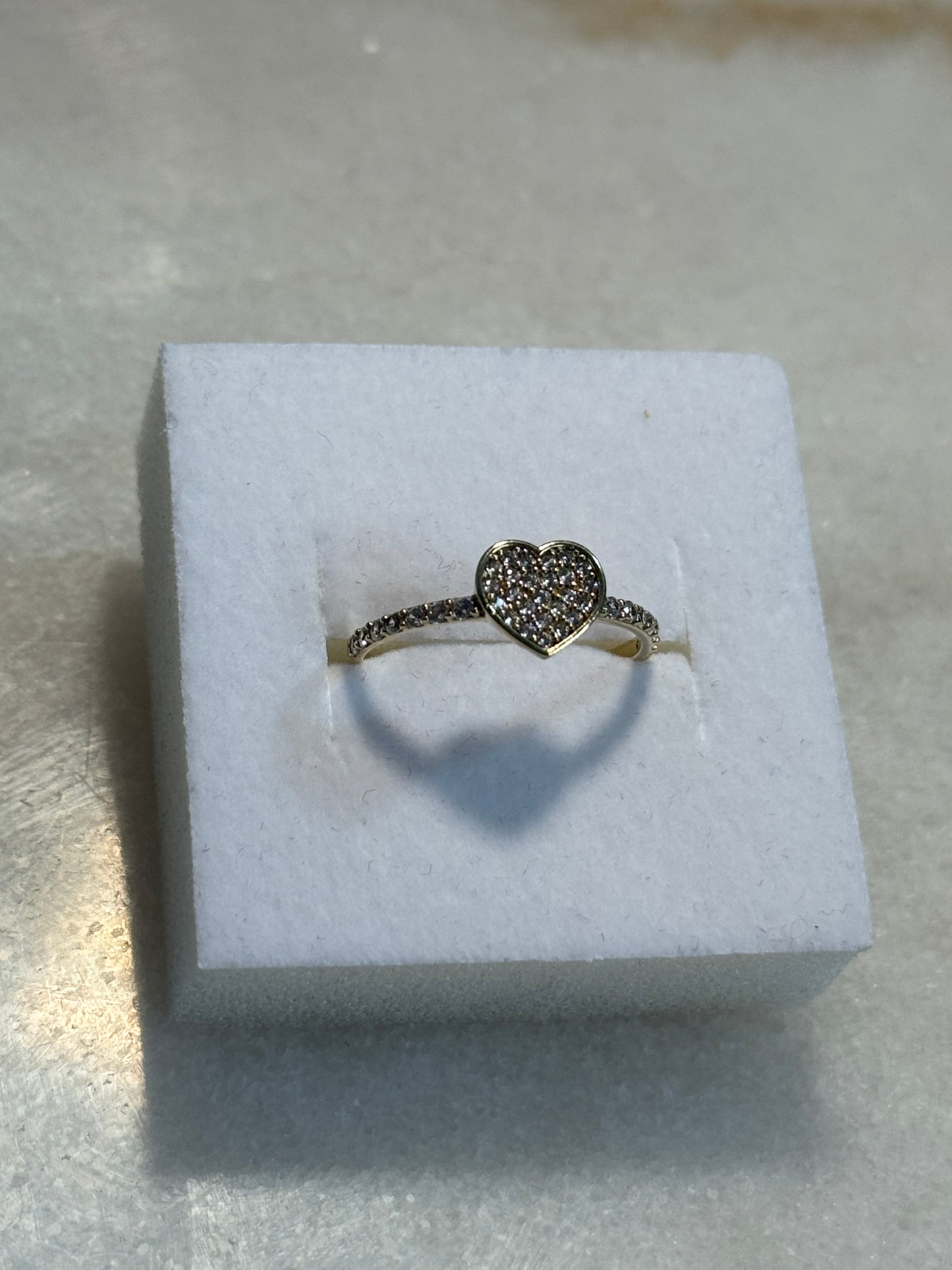 14K Gold heart Ring with ZC for Women  ❤️