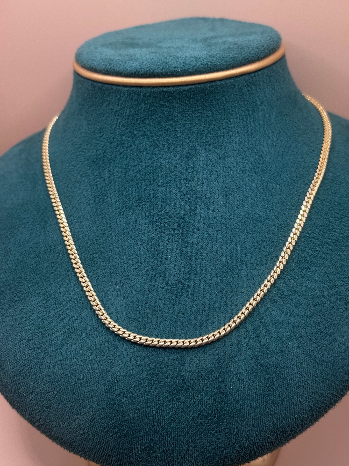14K Gold Cuban Link Chain 18” Solid – Men’s Real Gold Chain 14–18g, Medium Thick Necklace