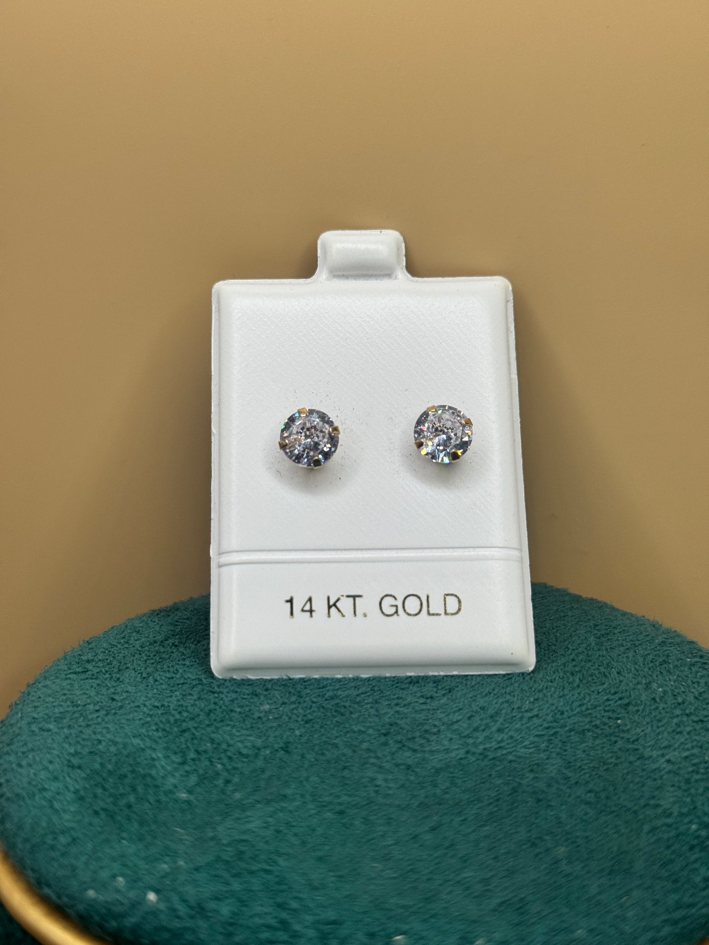 14K Yellow Gold 7mm Stud Earrings for Men