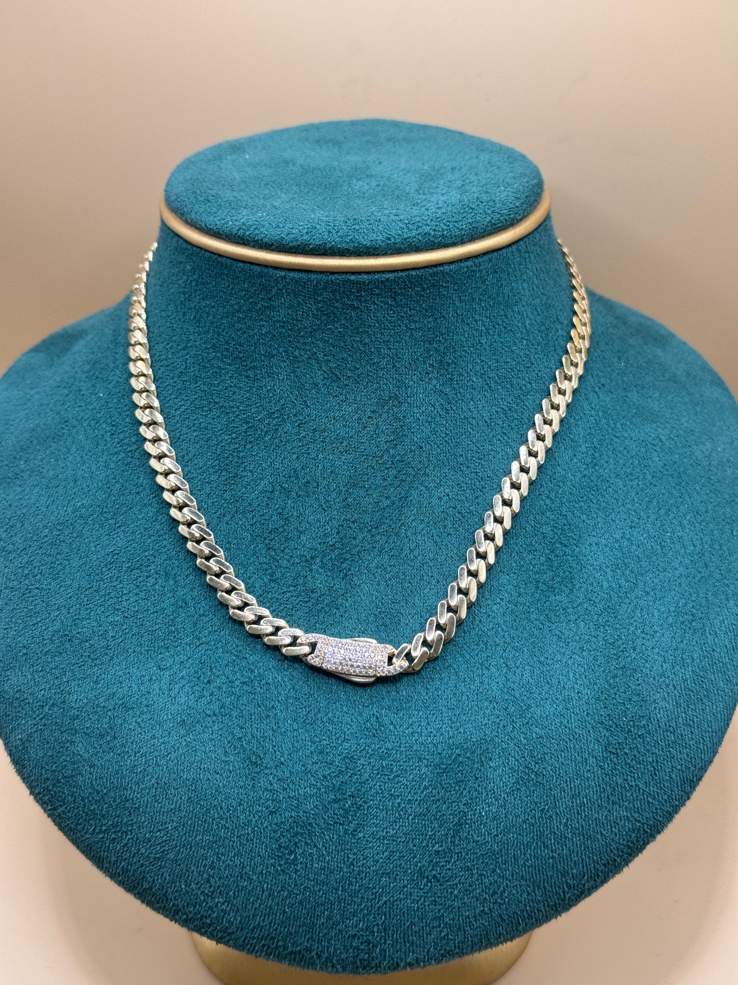 14K Gold Choker Necklace 16” with CZ Lock Pendant – Dainty Gold Necklace for Women, Real Gold Jewelry Gift