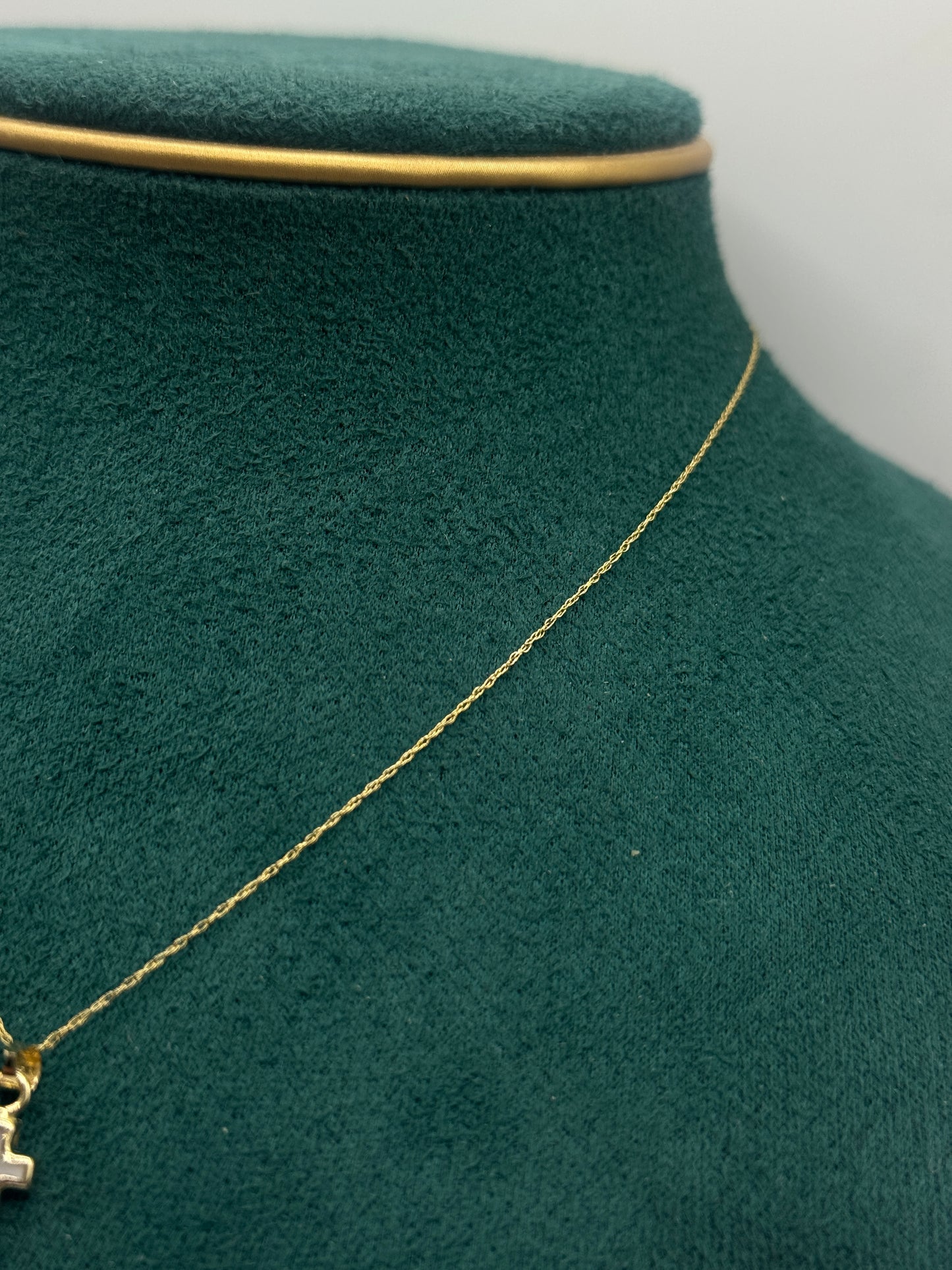 14k gold chain necklace 18”long for women with cross pendant