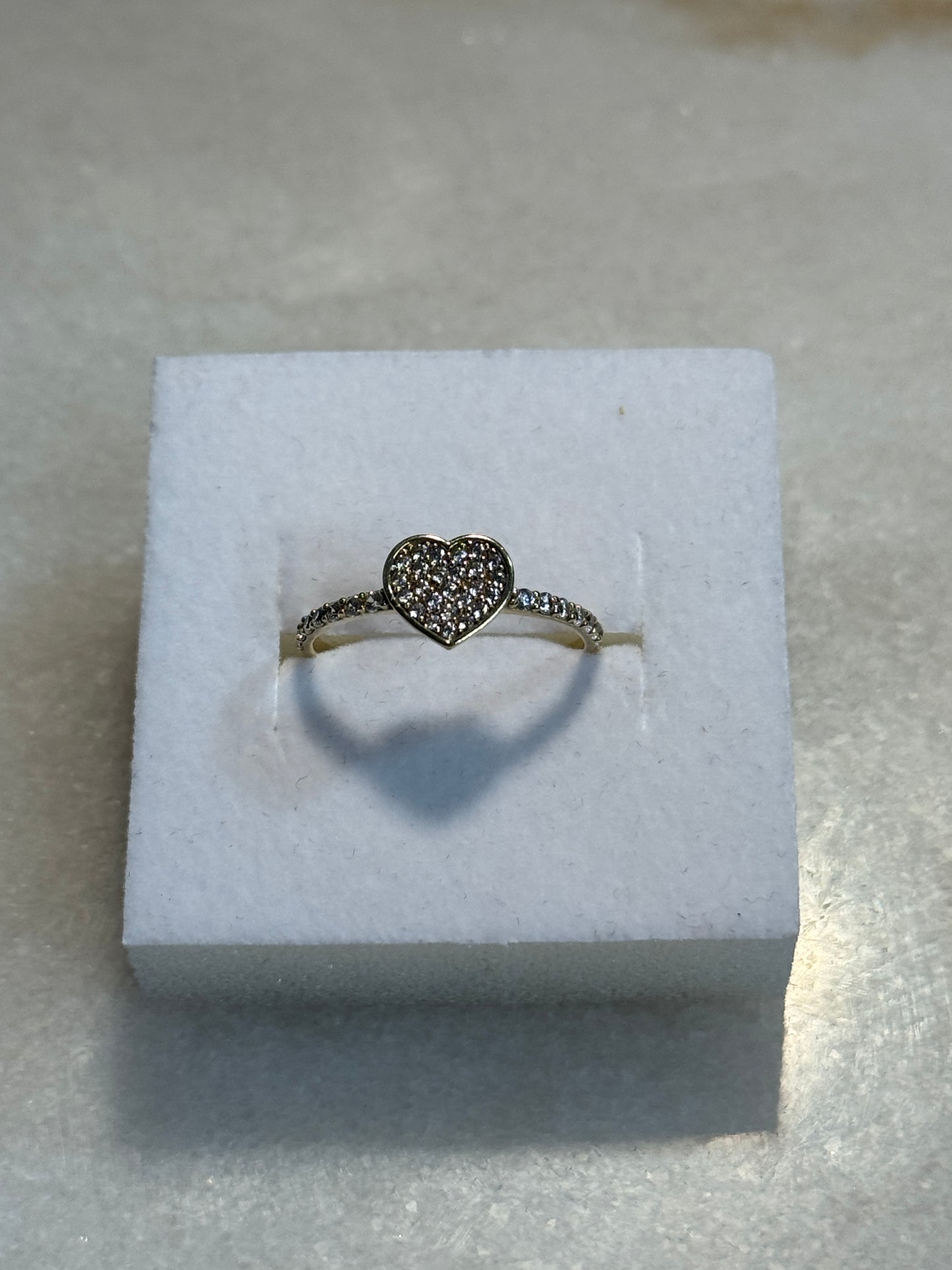 14K Gold heart Ring with ZC for Women  ❤️