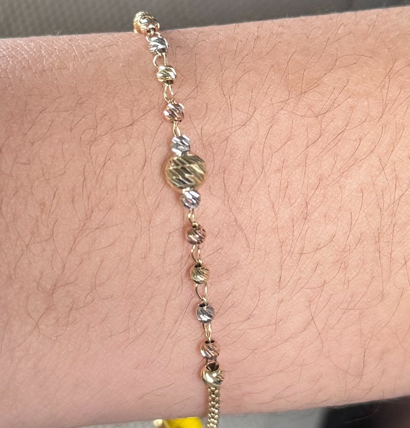 14k gold Bead Bracelet For Women