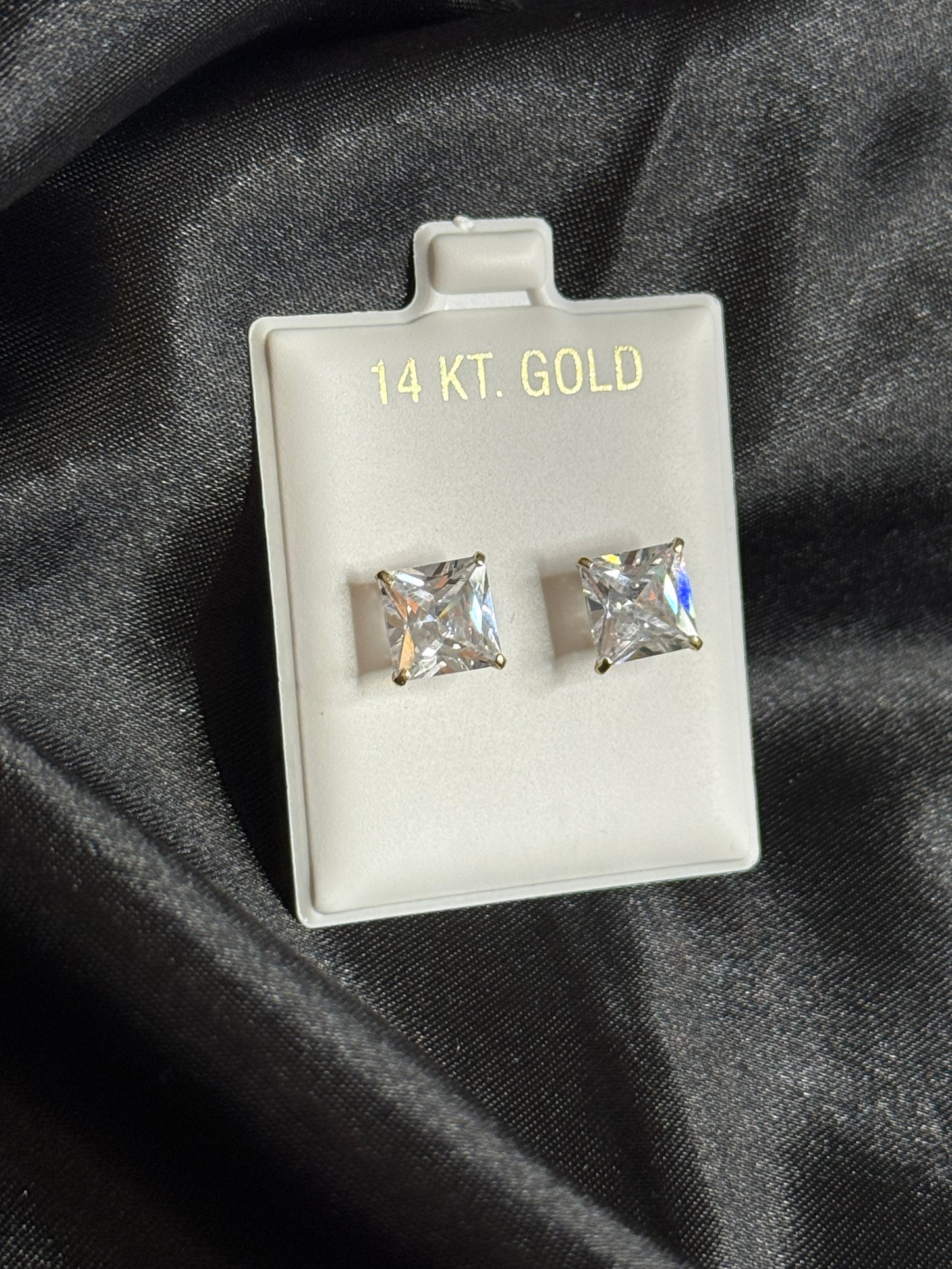14K Yellow Gold 8mm Stud Earrings for Men