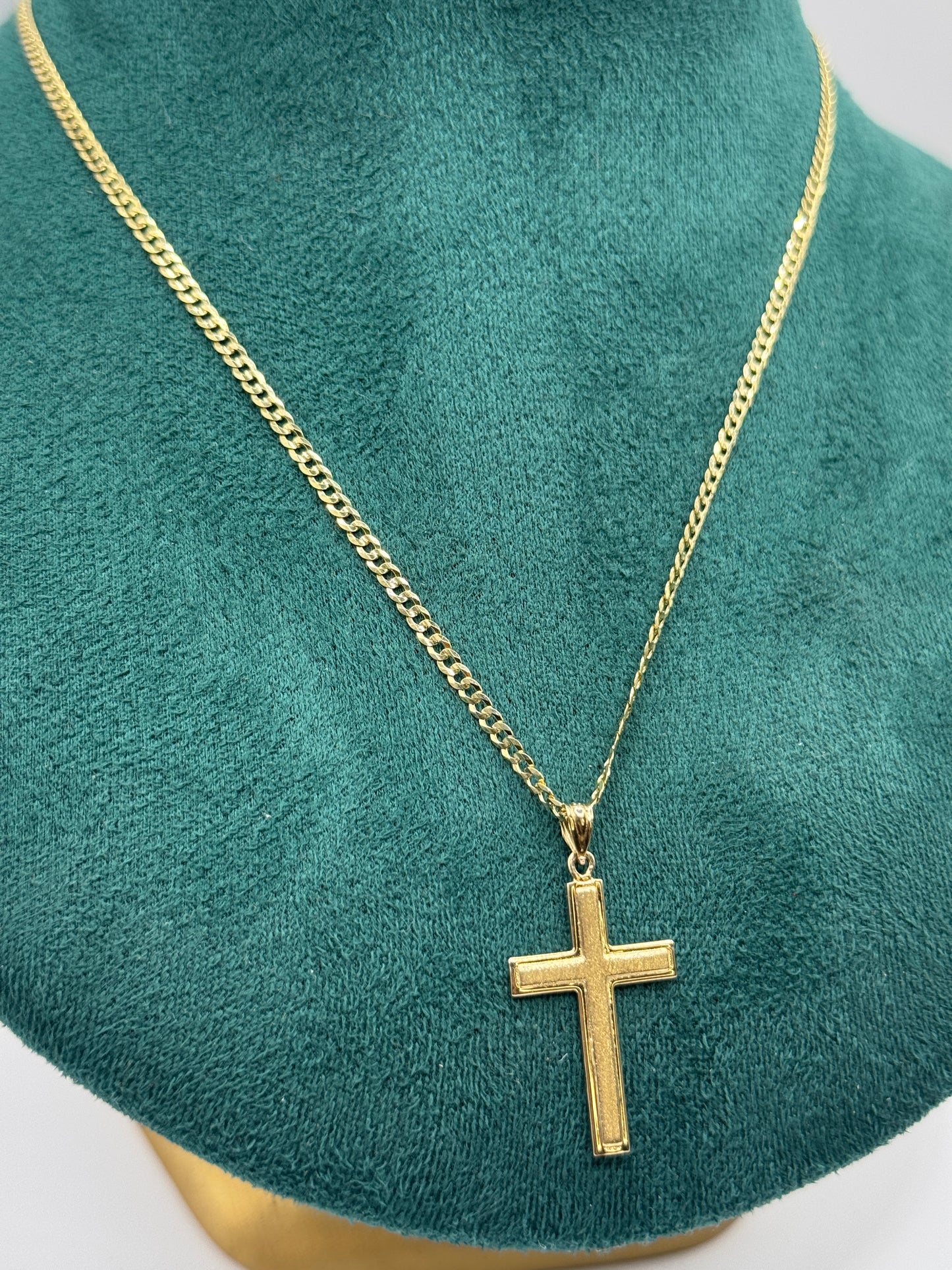 14K Gold Curb Link Chain necklace– Unisex 18” long