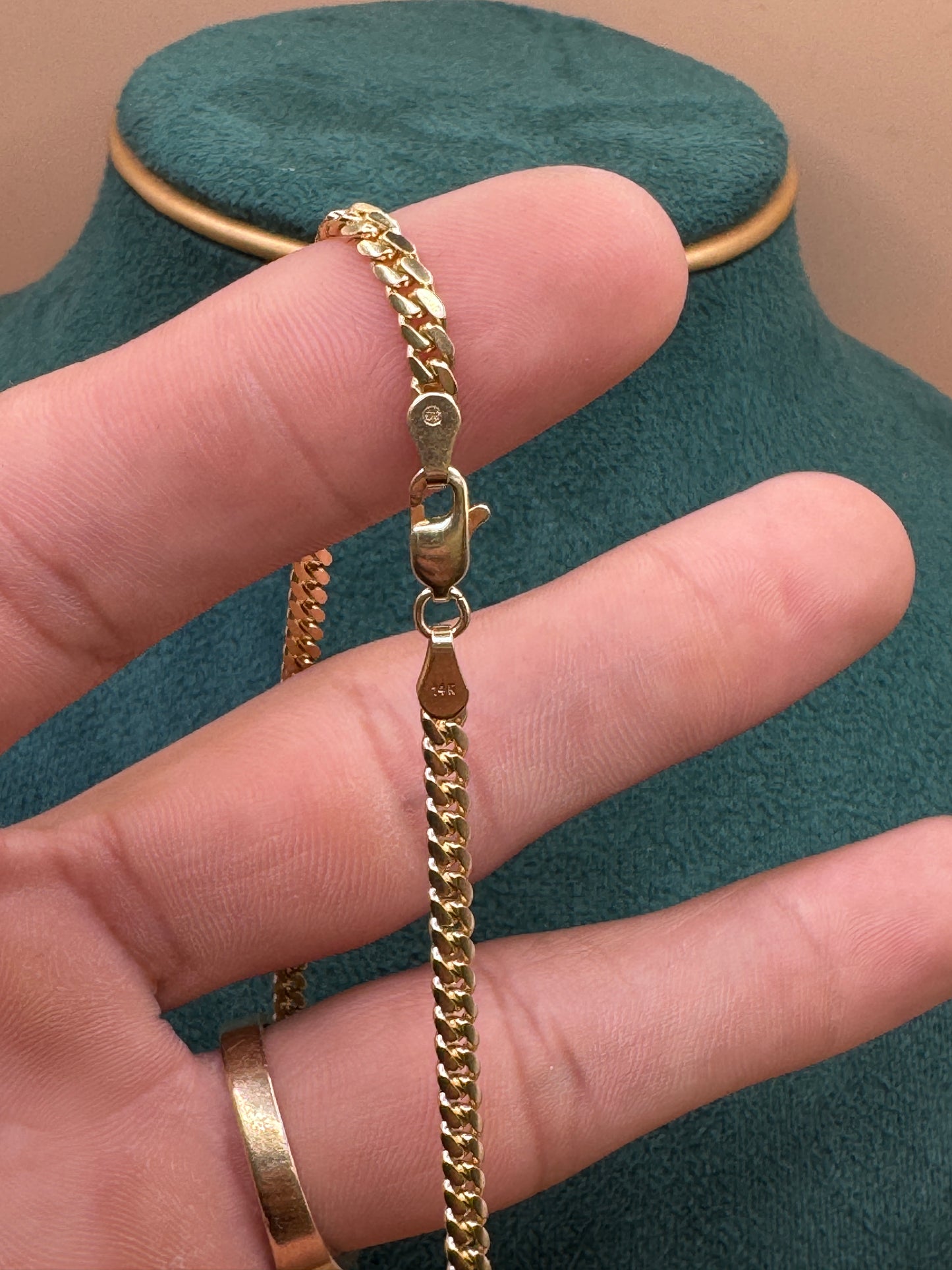 14K Gold Cuban Link Chain 18” Solid – Men’s Real Gold Chain 14–18g, Medium Thick Necklace