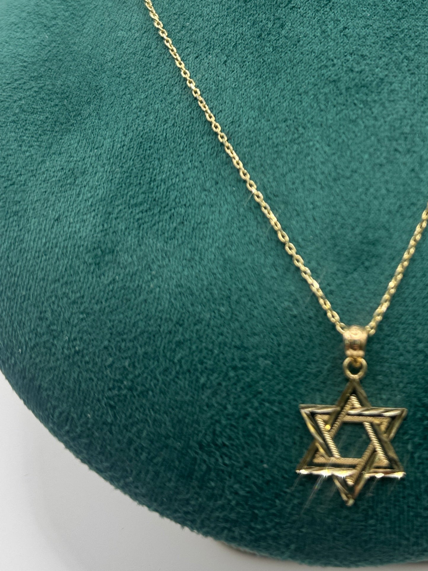 14k Gold necklace 18”inch With David Star pendant unisex necklace