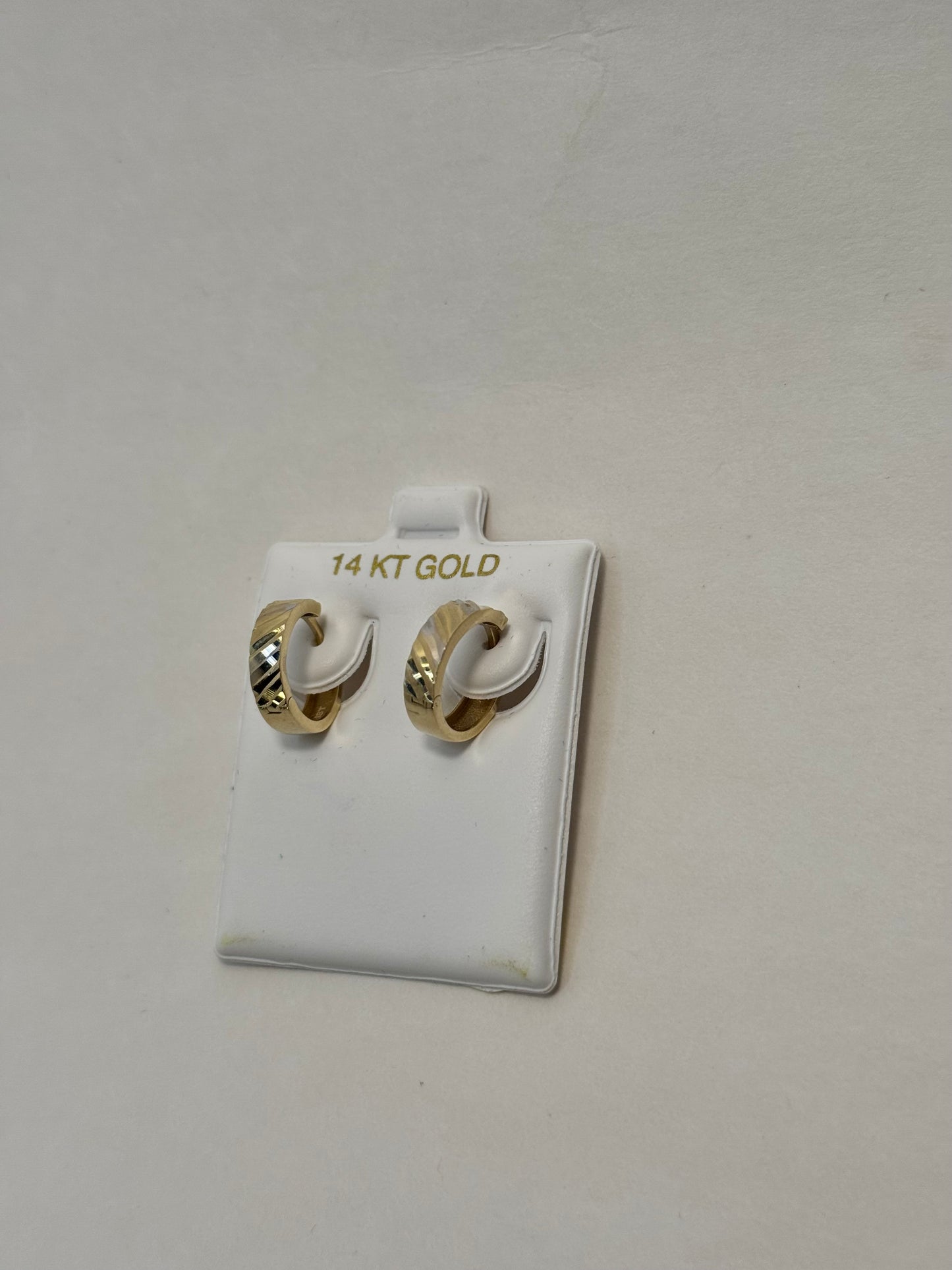 14k gold 2 tone round earrings for men
