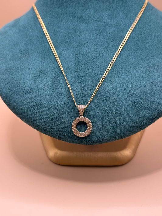 14K Gold Curb Link Necklace with Letter O Pendant – Personalized Everyday Luxury 20”