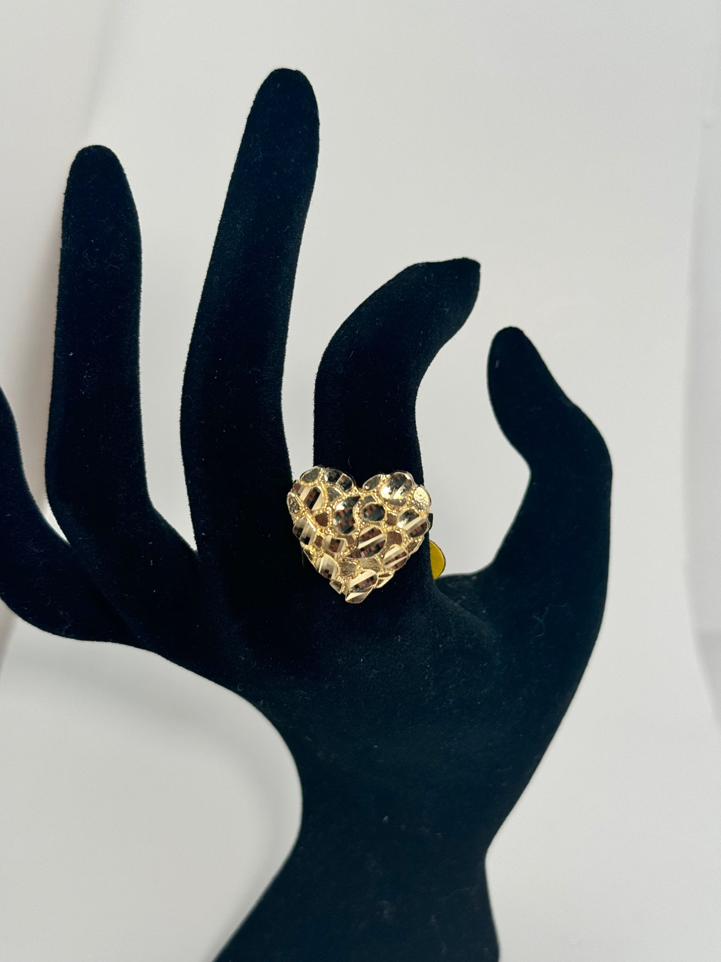 14k solid Gold Heart ring with water drop design