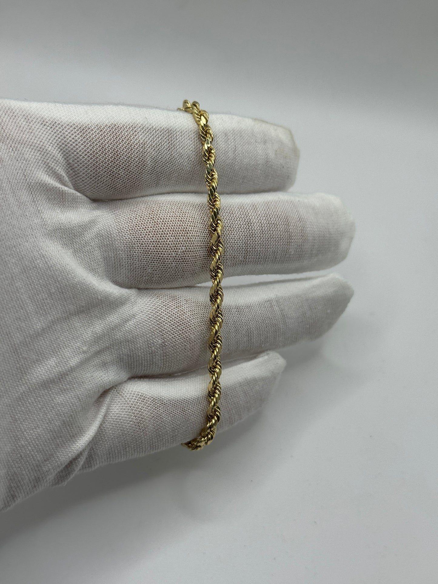 14K Gold Rope Bracelet for Men – 3.4mm