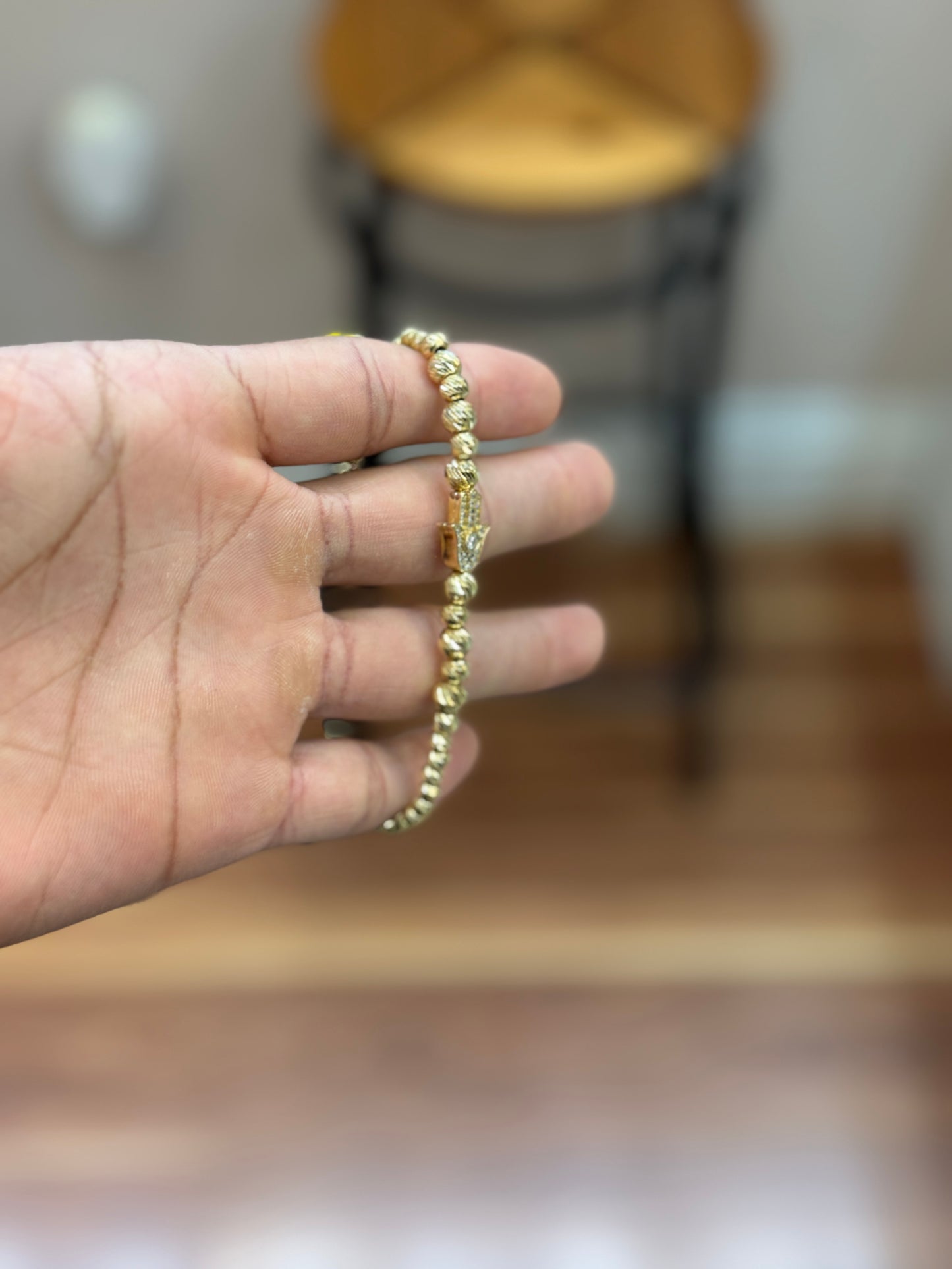 14K Gold Bead Bracelet 7” inch bracelet