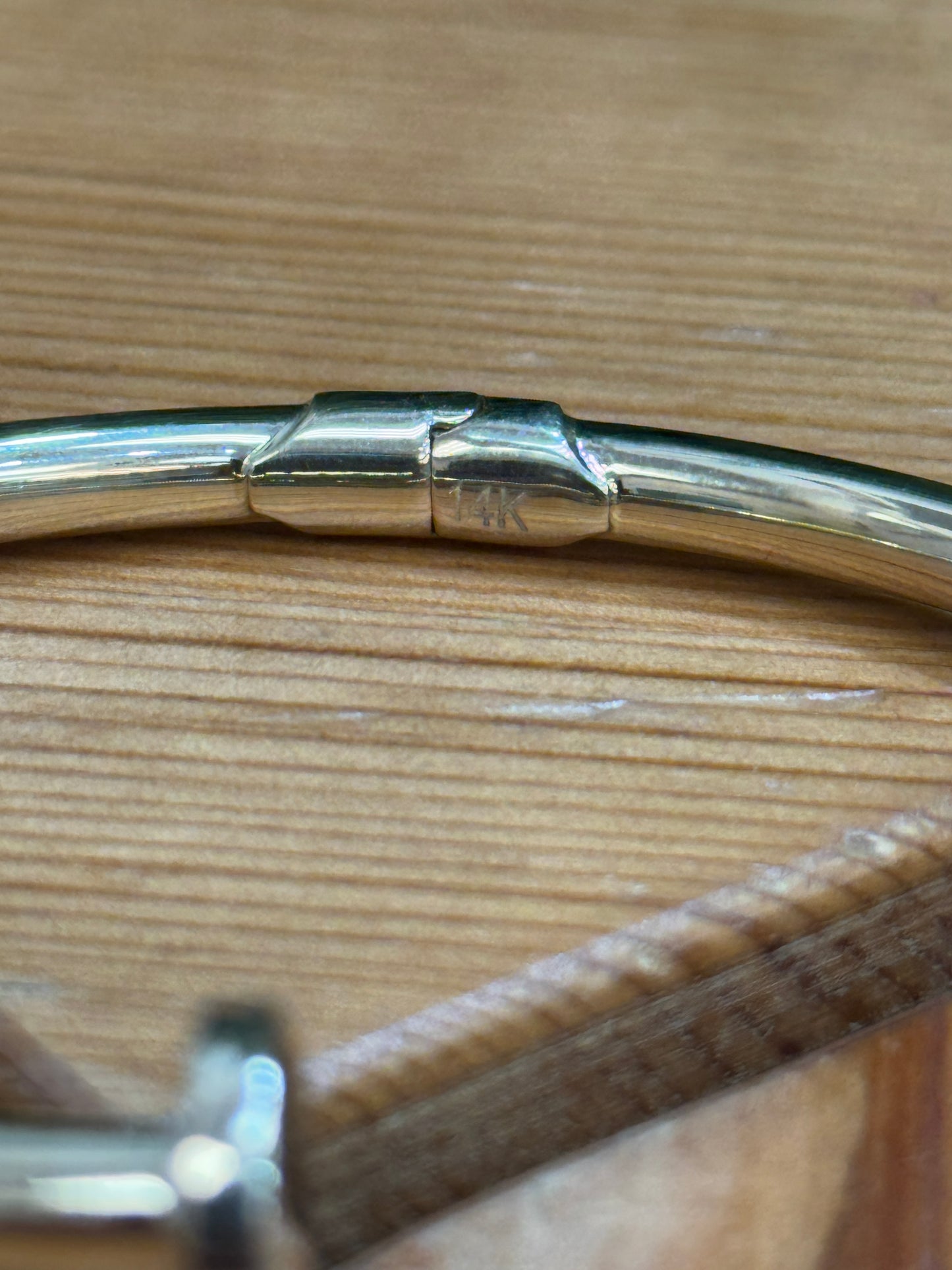 14K Gold Bangle nailed Bracelet – Classic for men 8inch