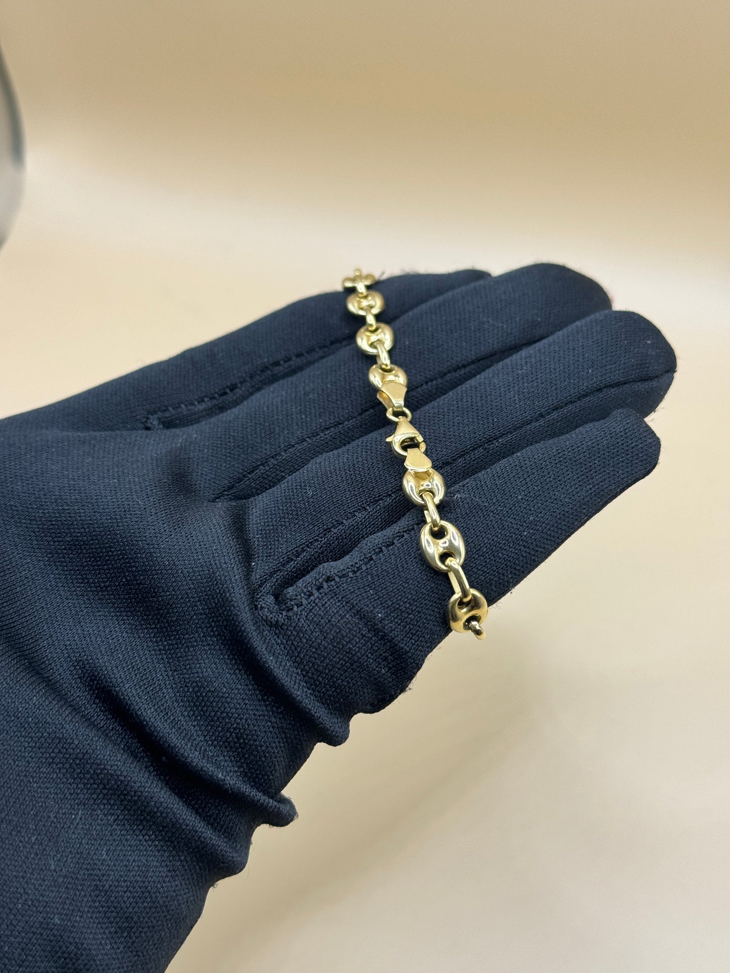 14K Gold Puffed Mariner Link Bracelet – 7” for women
