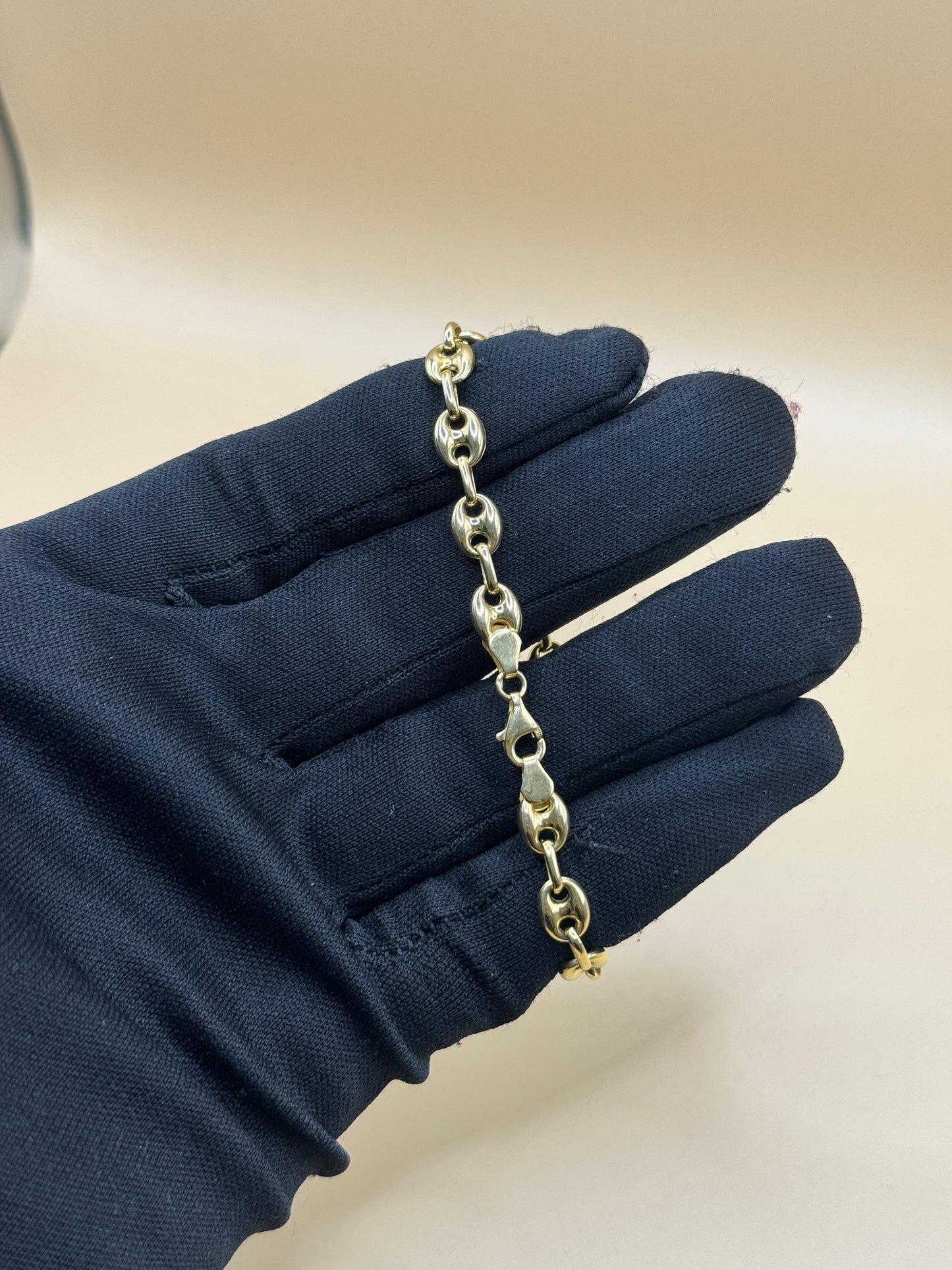 14K Gold Puffed Mariner Link Bracelet – 7” for women