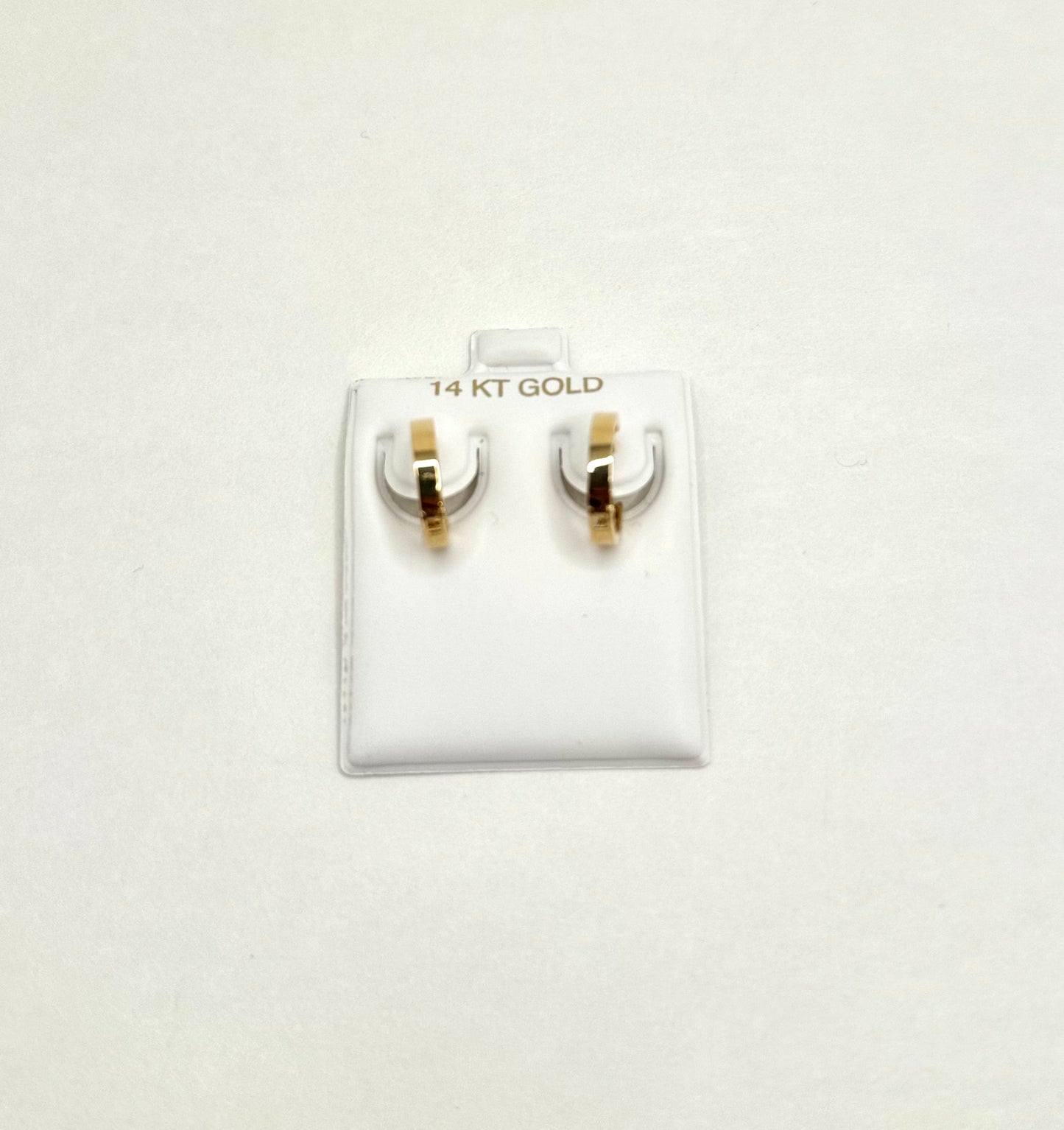14k gold Huggie round earrings for women