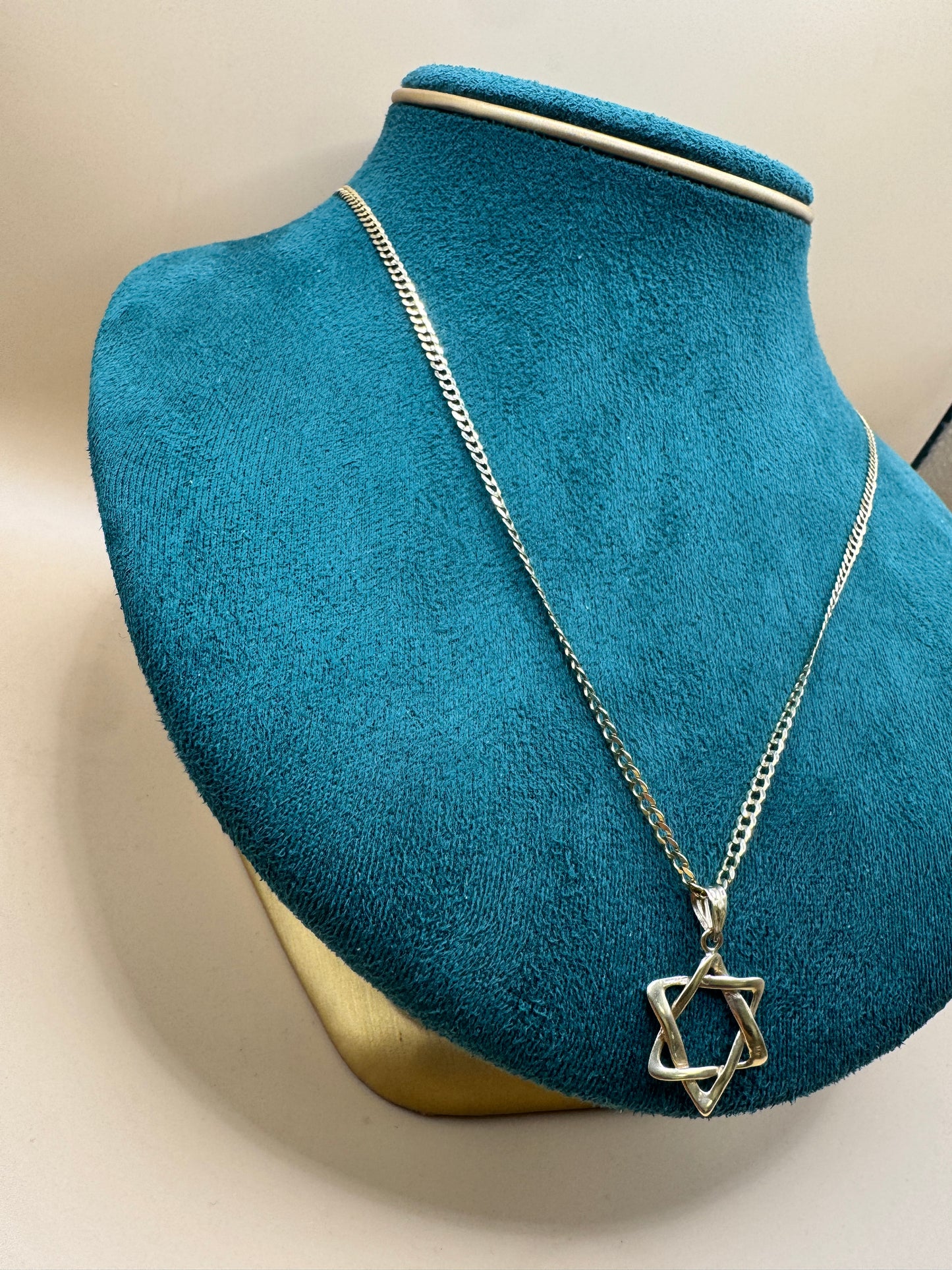 Curb link witn star pendant 20” long unisex chain