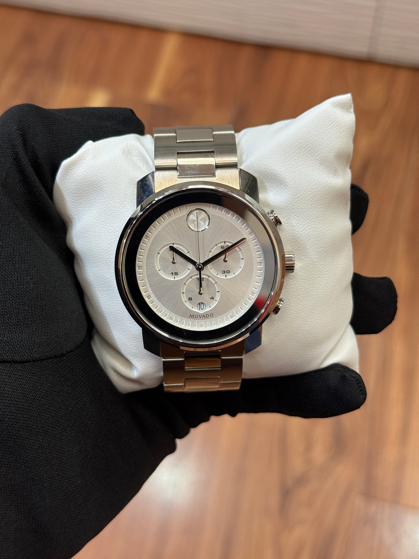 Movado Bold Chronograph Men’s Watch – Silver-Tone Dial (3600276)