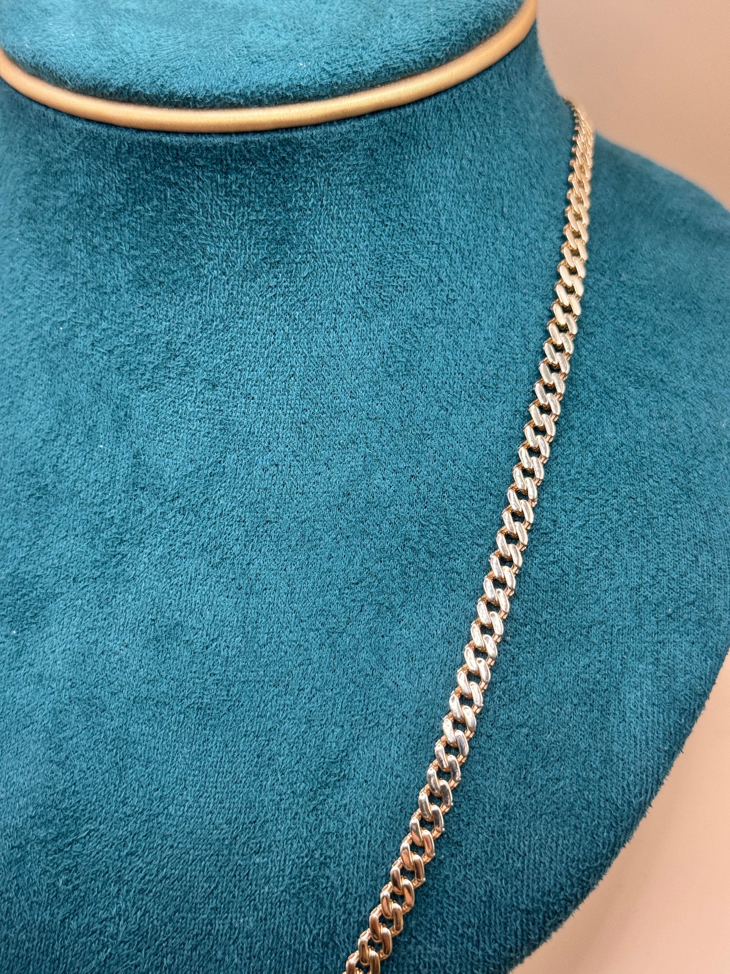 14K Gold Cuban Link Chain 22” Dubai Design – Men’s Real Gold Chain 12–15g, Statement Gold Necklace