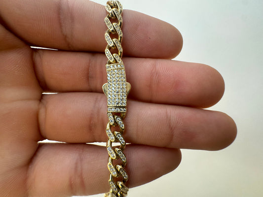 14K Gold  18'' inch Miami Cuban Semi-Solid Chain