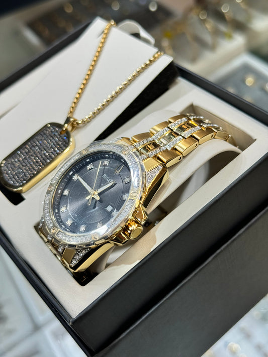 Bulova Dress/Classic Crystal Mens Watch Stainless Steel