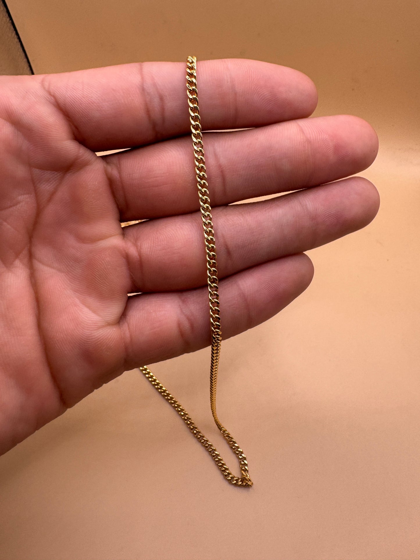 14K Gold Miami Cuban Chain 22 Inch with Angel Pendant, Solid Gold Cuban Link Necklace, Statement Gold Chain, Gift for Him Her