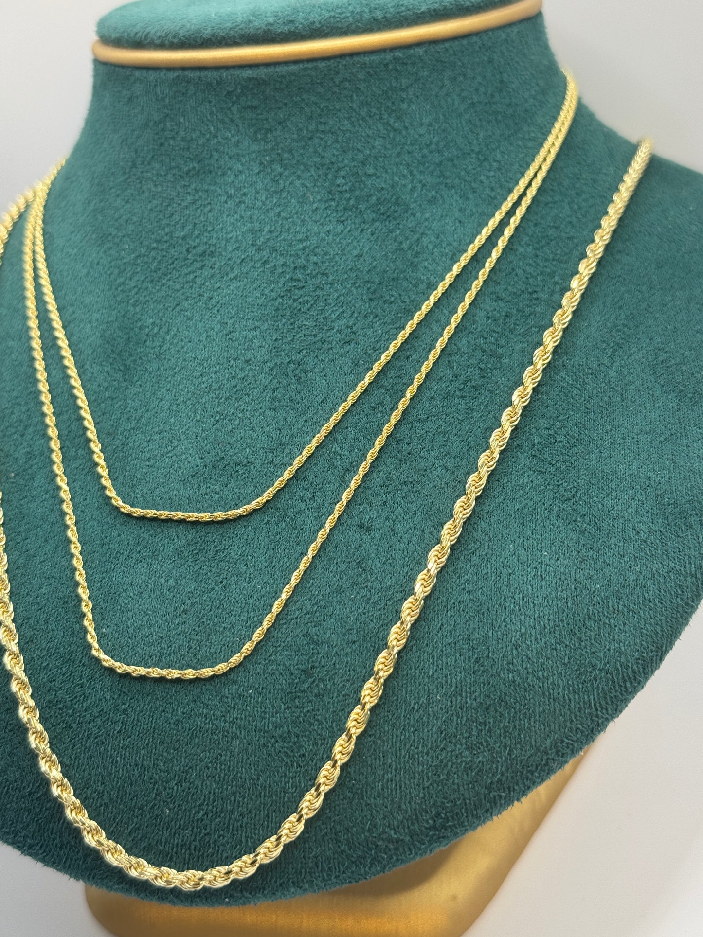 925 silver gold plated rope chain necklace unisex