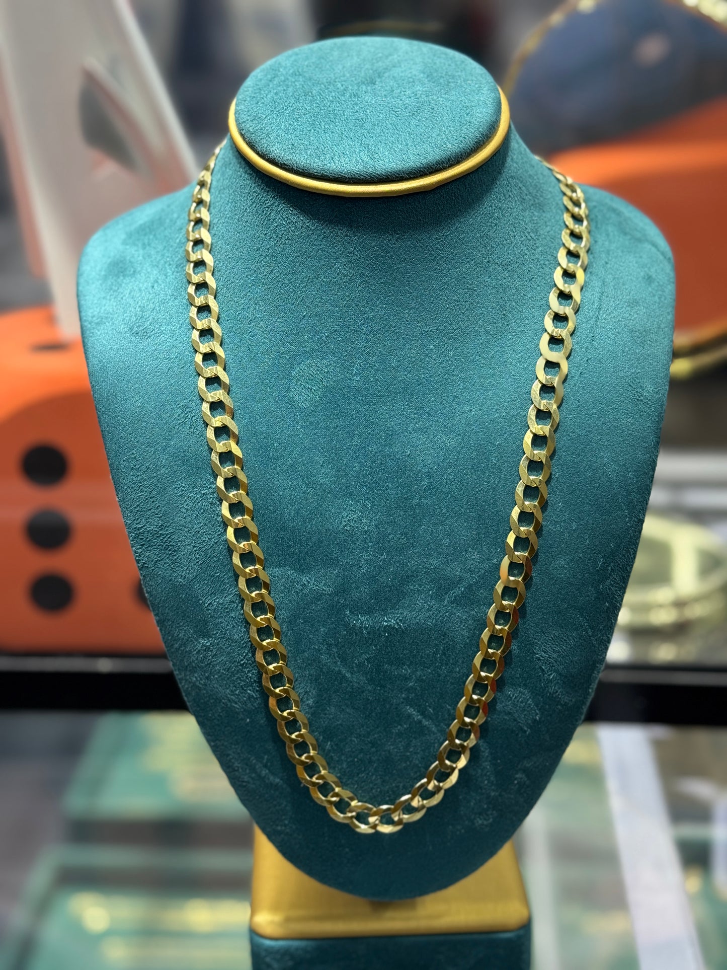 14k gold curb link chain 24” inch long