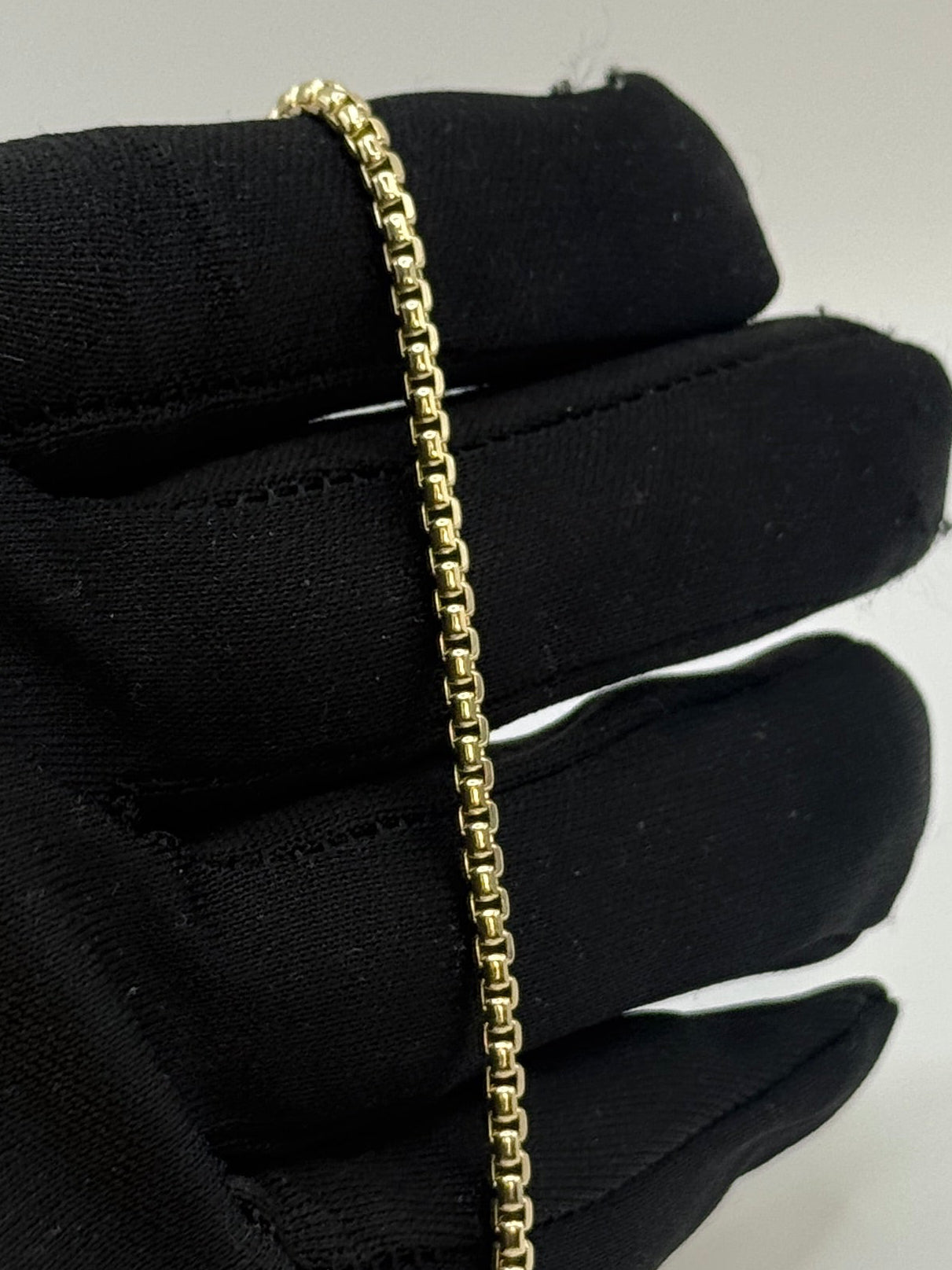 14K Gold Round Box Chain Bracelet – Unisex