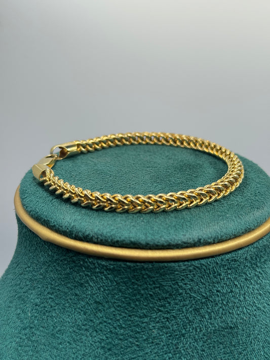 14K Gold Franco Bracelet – Unisex 8” long