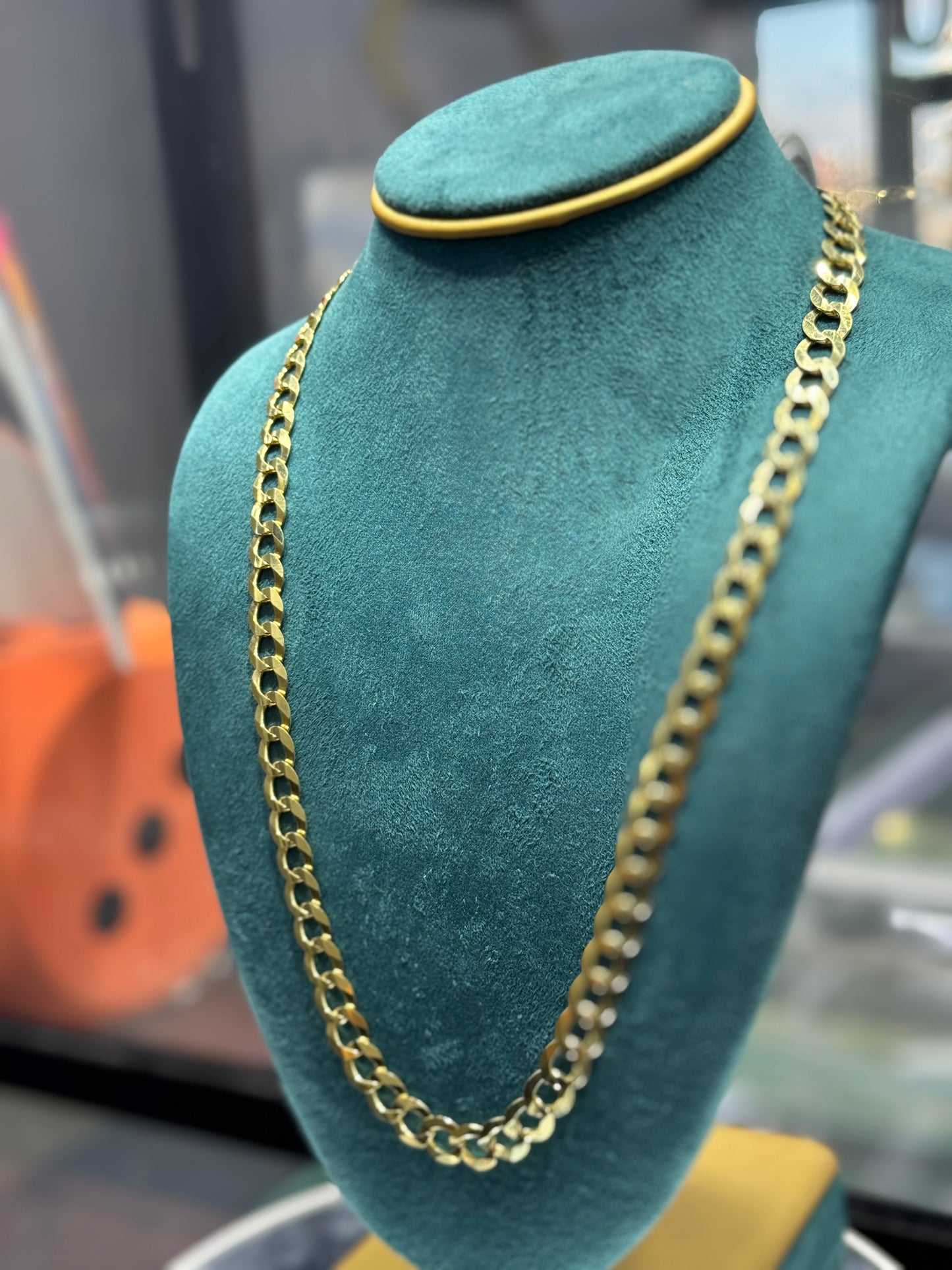 New 14K Gold Curb Link Chain for Men 24”long