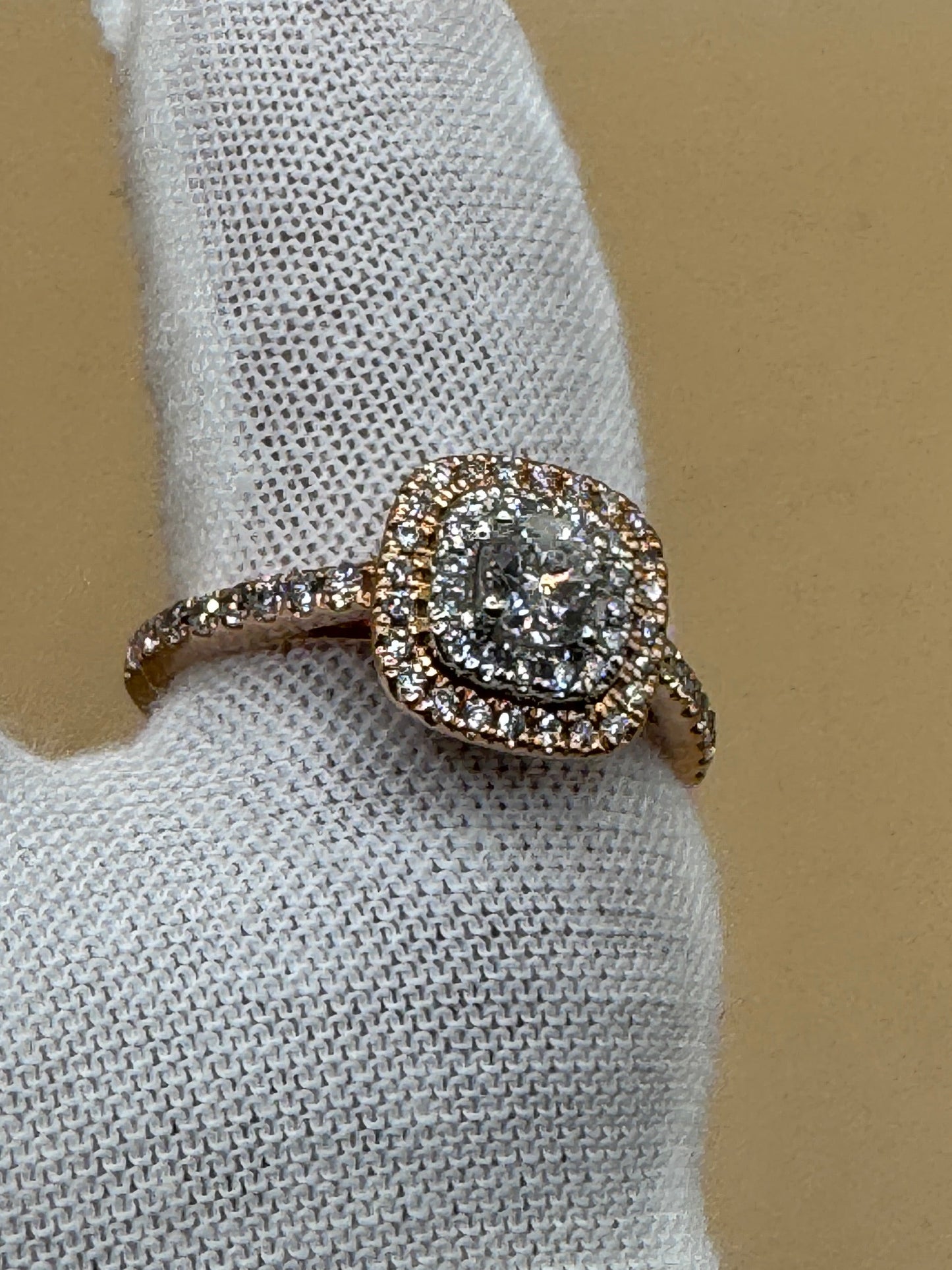 14K Rose Gold Lab Diamond Engagement Ring – Real Gold Proposal Ring, Elegant Bridal Jewelry size 7