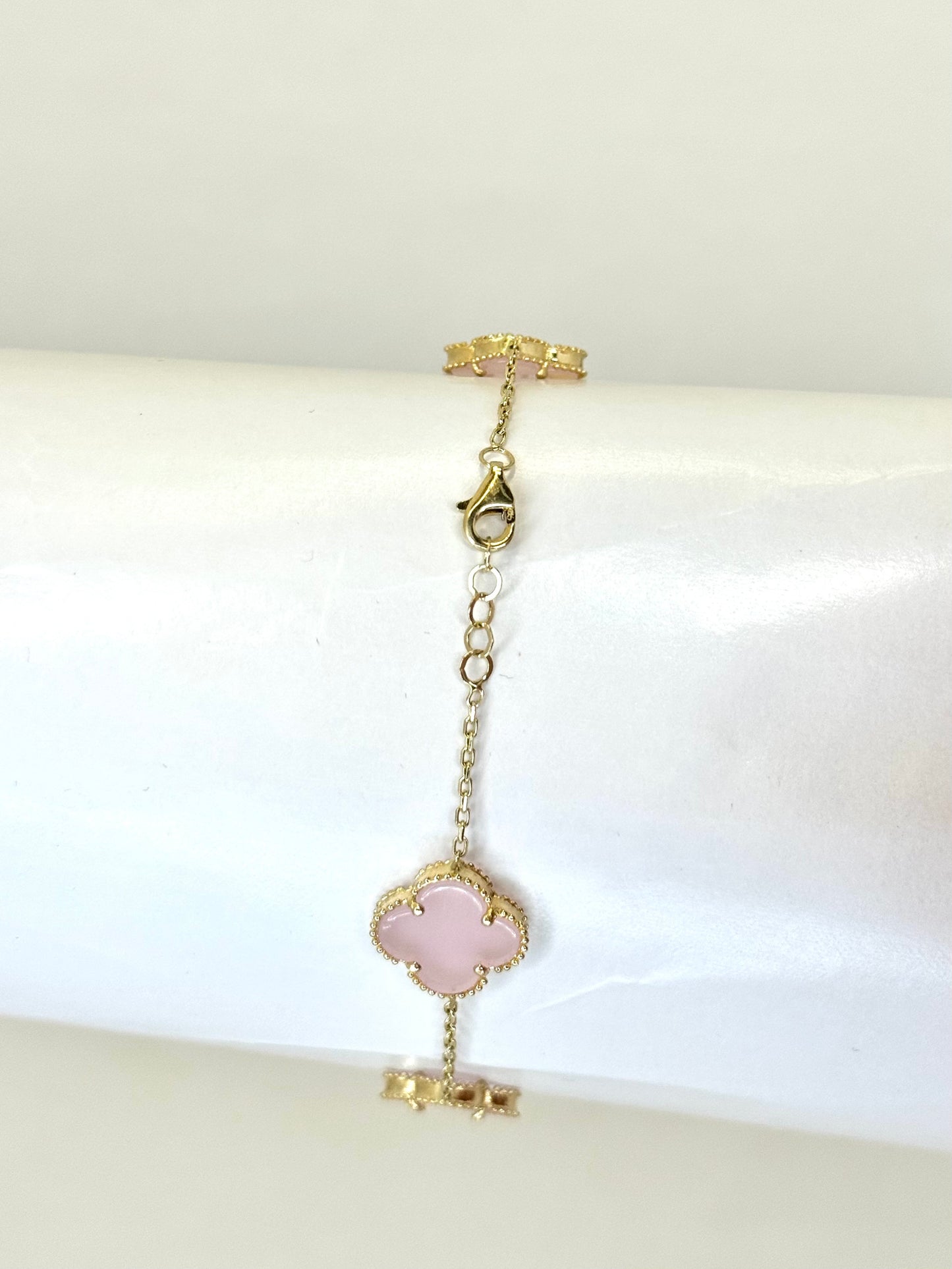 14k gold Clover charm bracelet for women