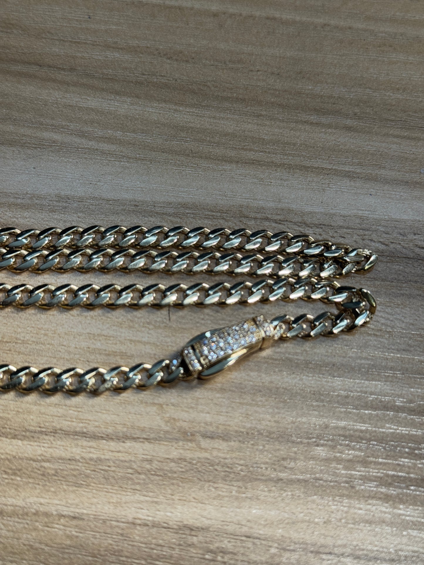 14K Gold Semi-Solid Cuban Link Chain necklace for Men