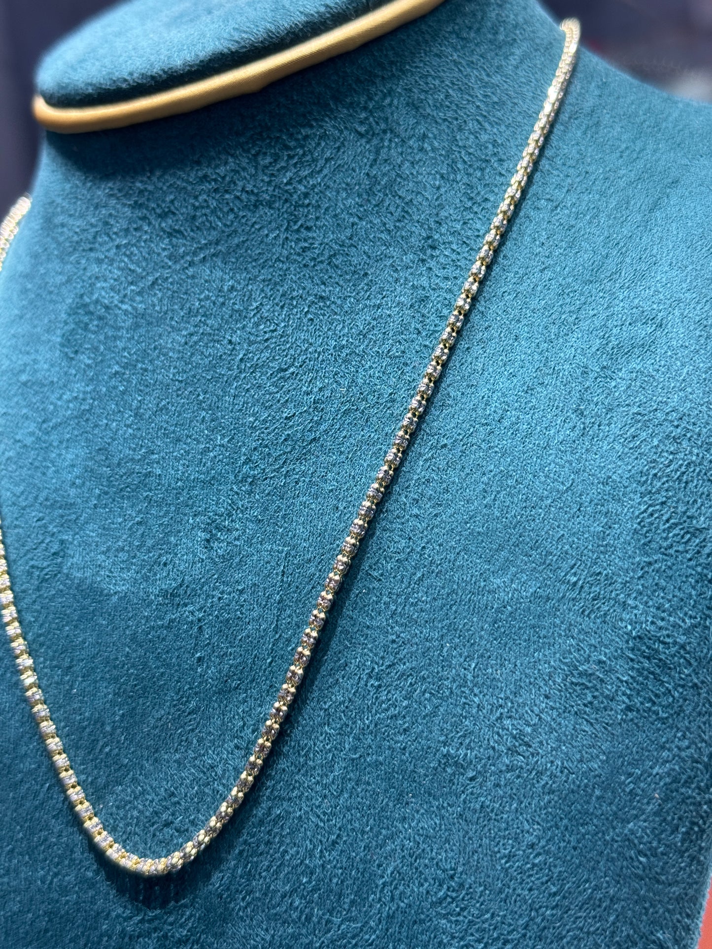 14K Gold Ice Chain – 2.3mm 18” inch necklace women