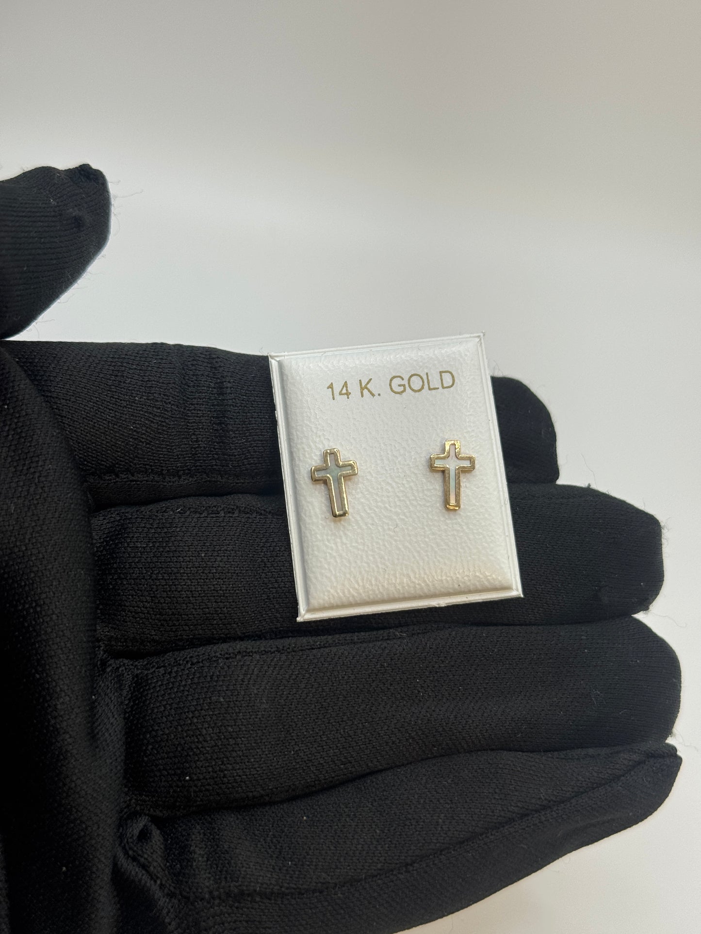 14K Gold Cross Stud Earrings for Women – Elegant & Meaningful