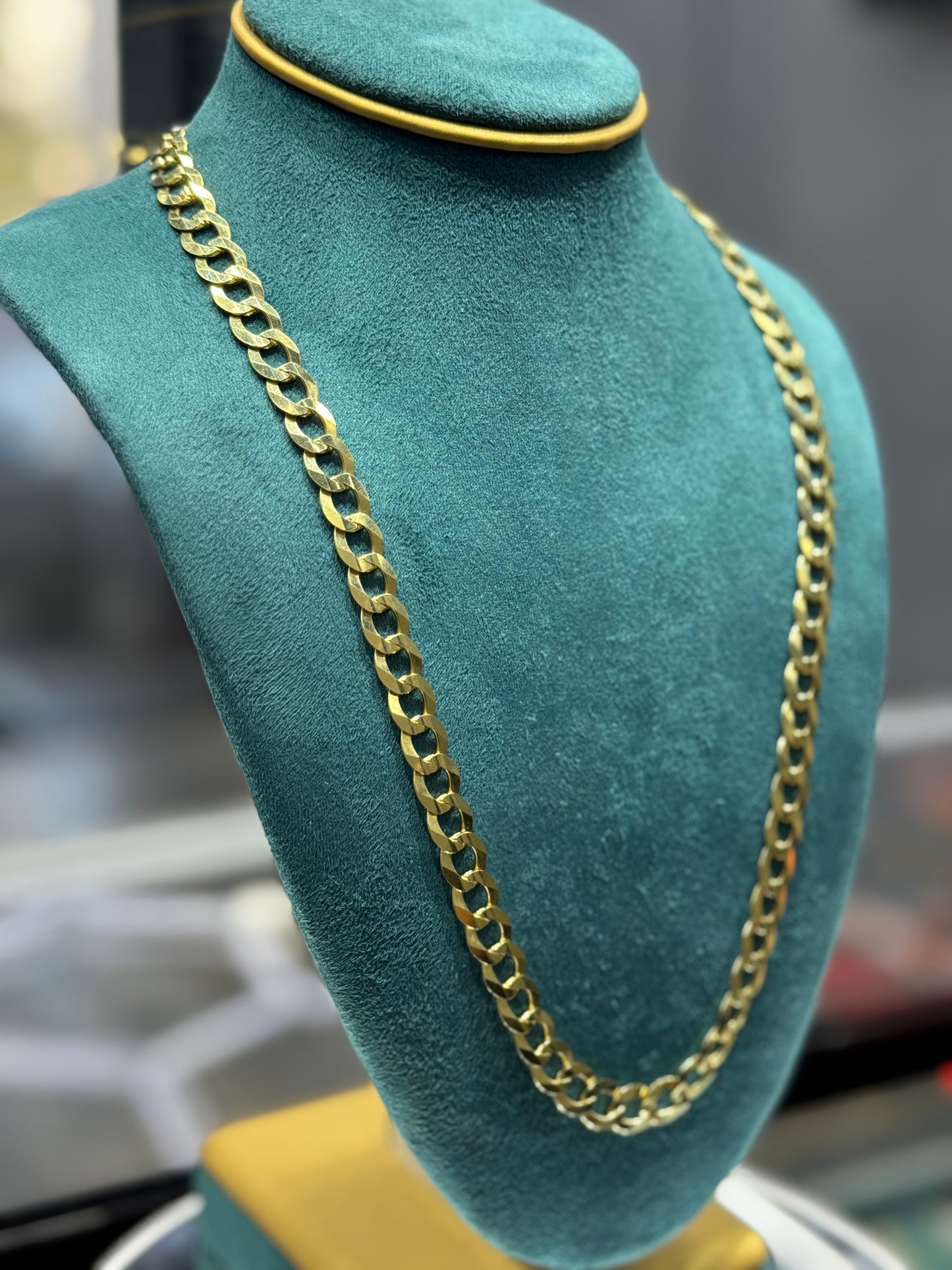 New 14K Gold Curb Link Chain for Men 24”long