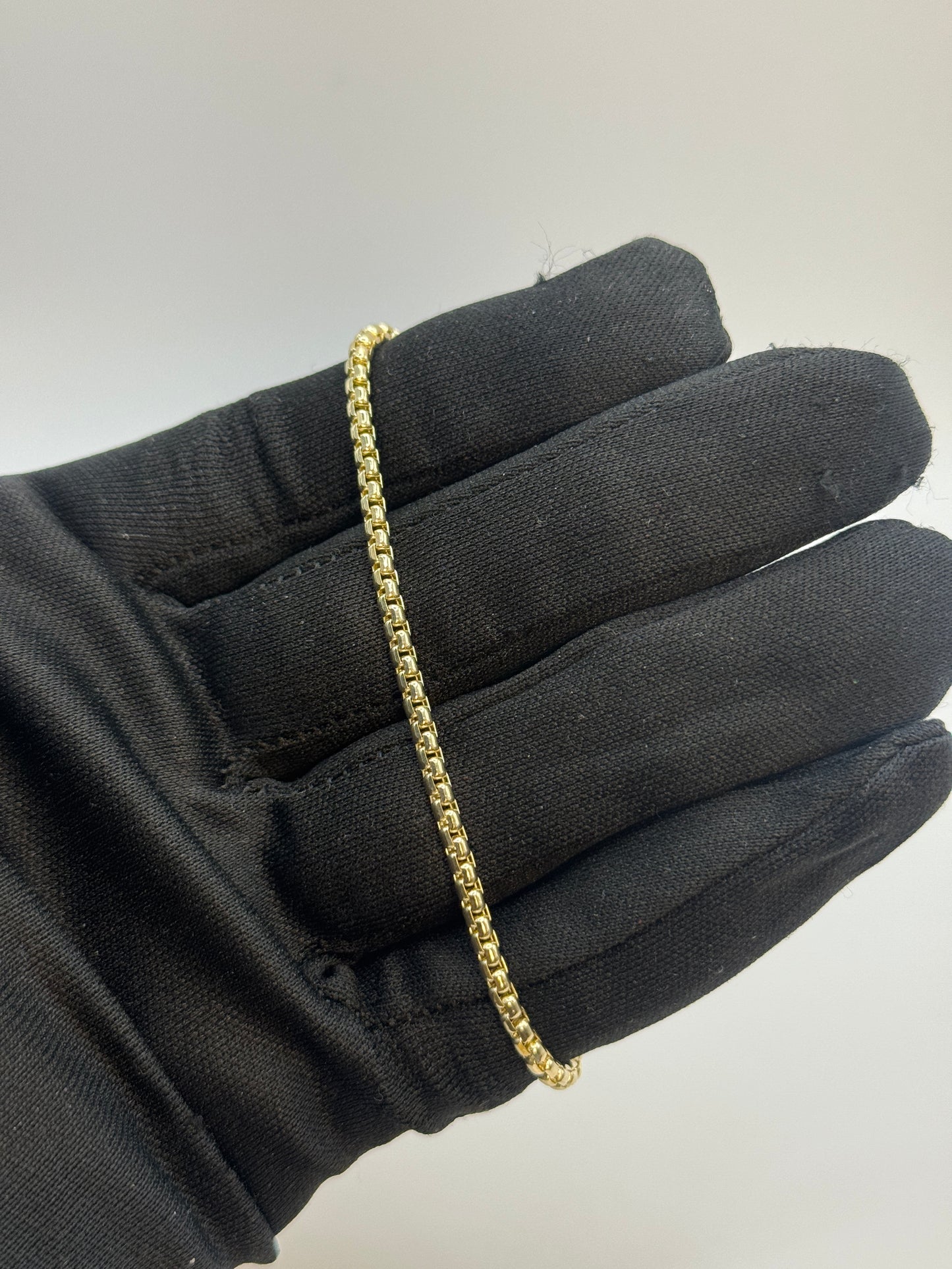 14K Gold Round Box Chain Bracelet – Unisex