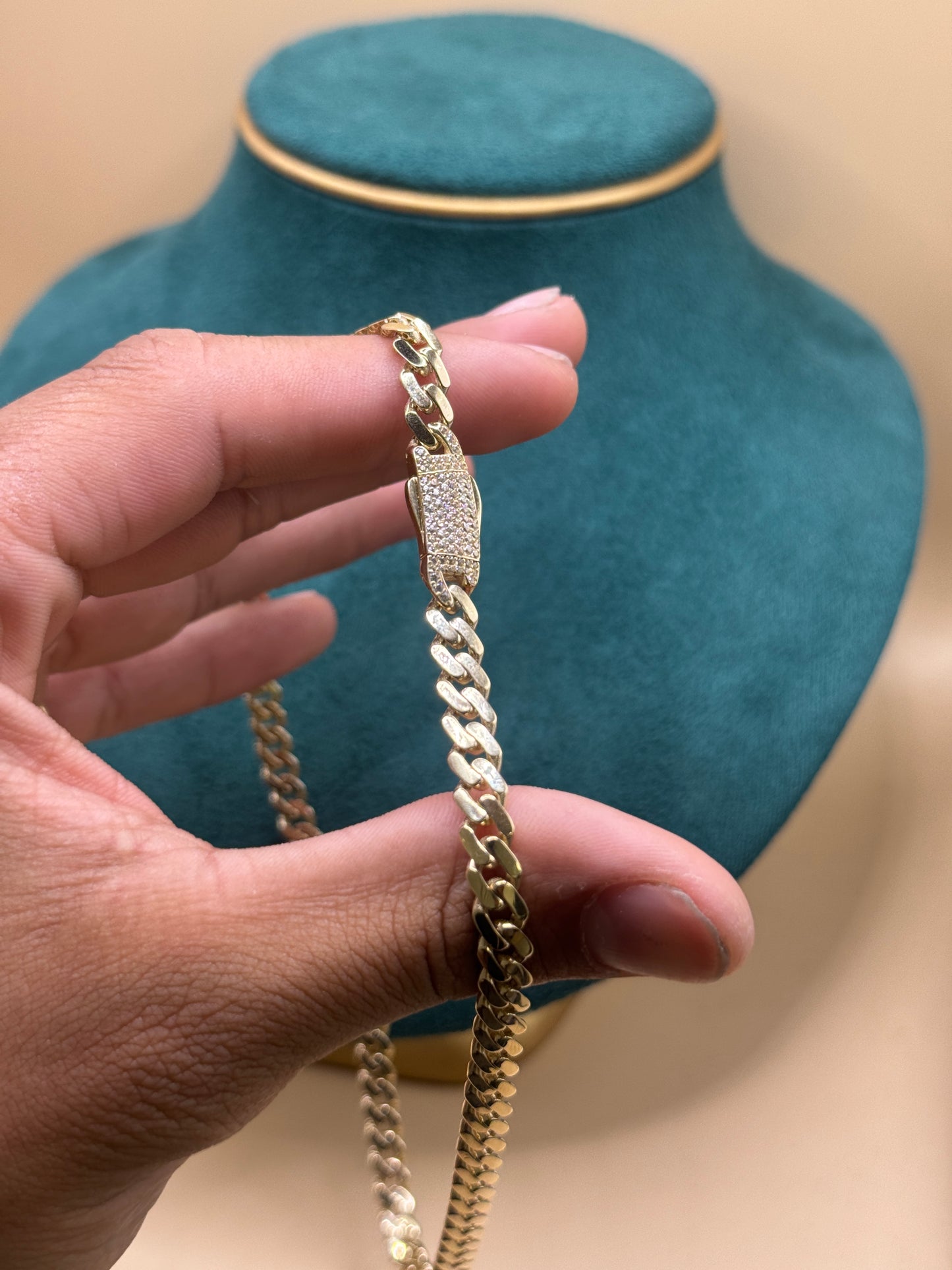 14K Gold Choker Necklace 16” with CZ Lock Pendant – Dainty Gold Necklace for Women, Real Gold Jewelry Gift