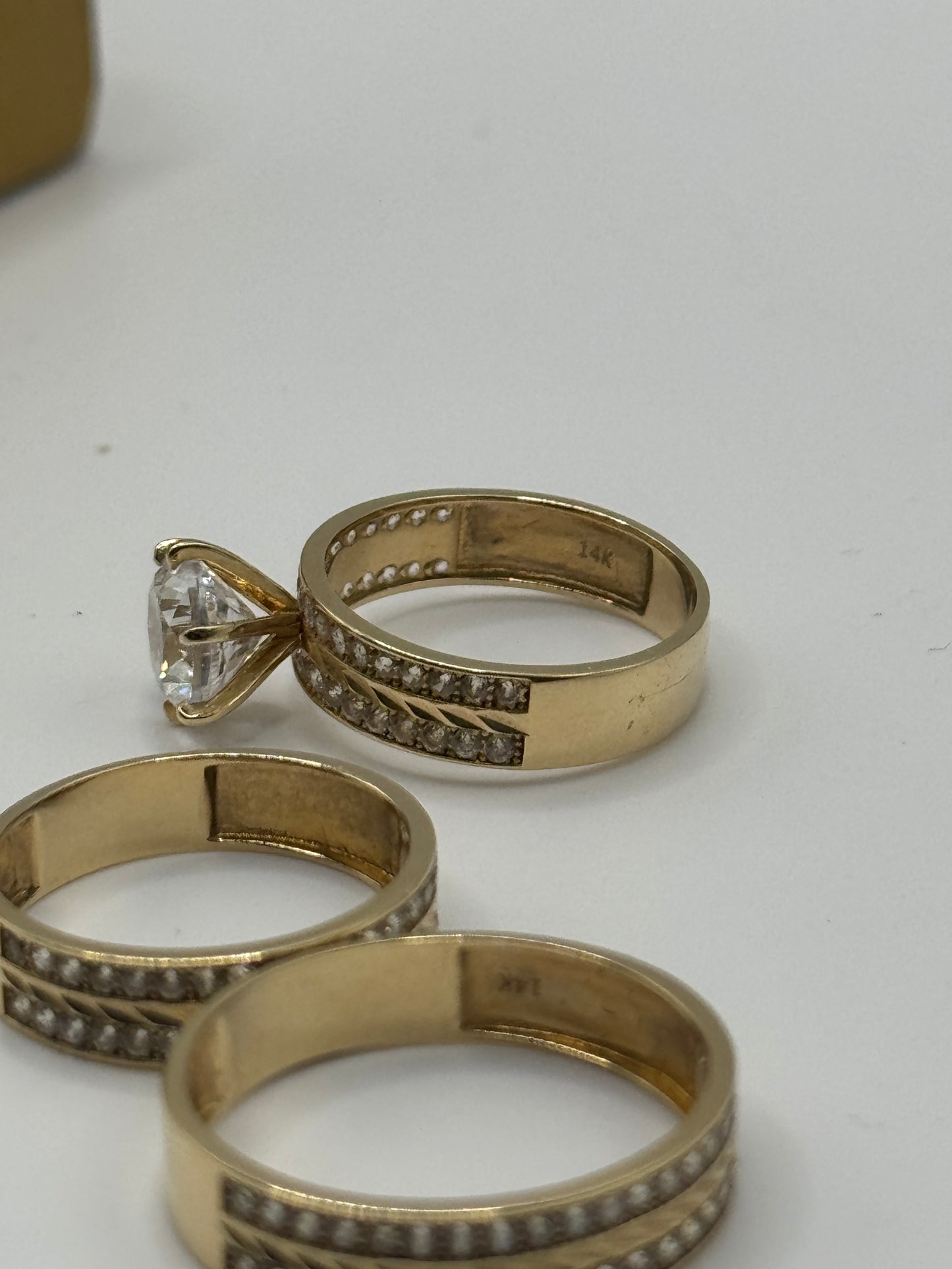 14K Gold Wedding ring set – Trio Set