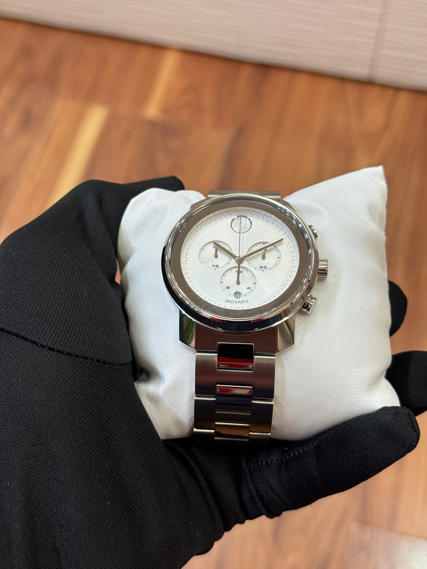 Movado Bold Chronograph Men’s Watch – Silver-Tone Dial (3600276)