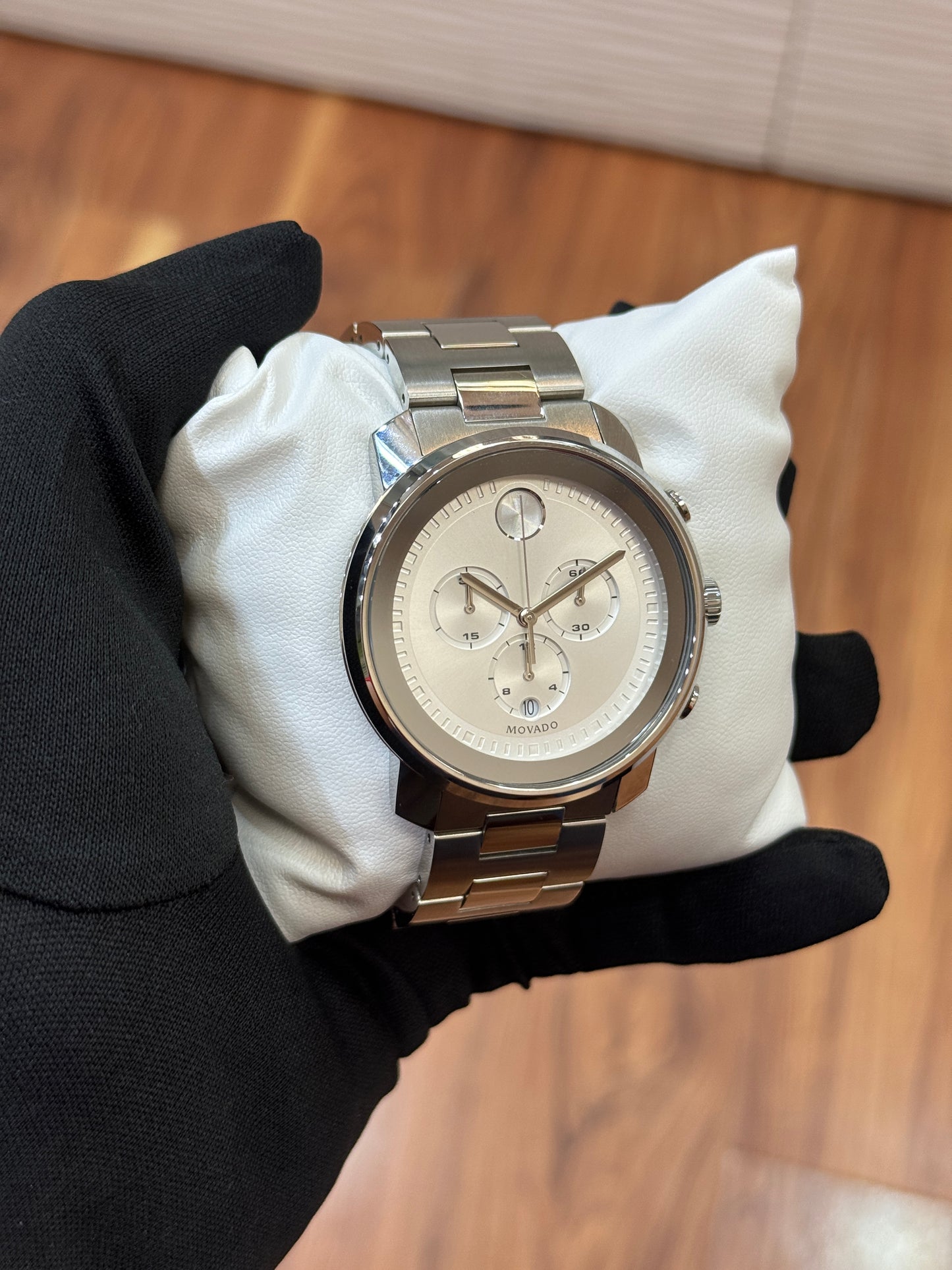 Movado Bold Chronograph Men’s Watch – Silver-Tone Dial (3600276)