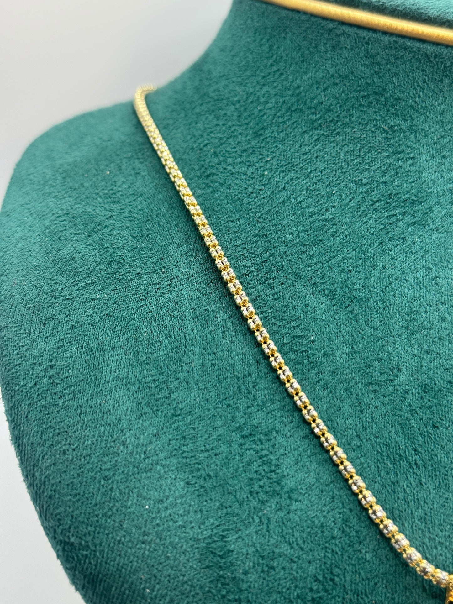 14K Gold Iced Chain 20” long with Diamond Teddy Bear Pendant – Unisex Statement